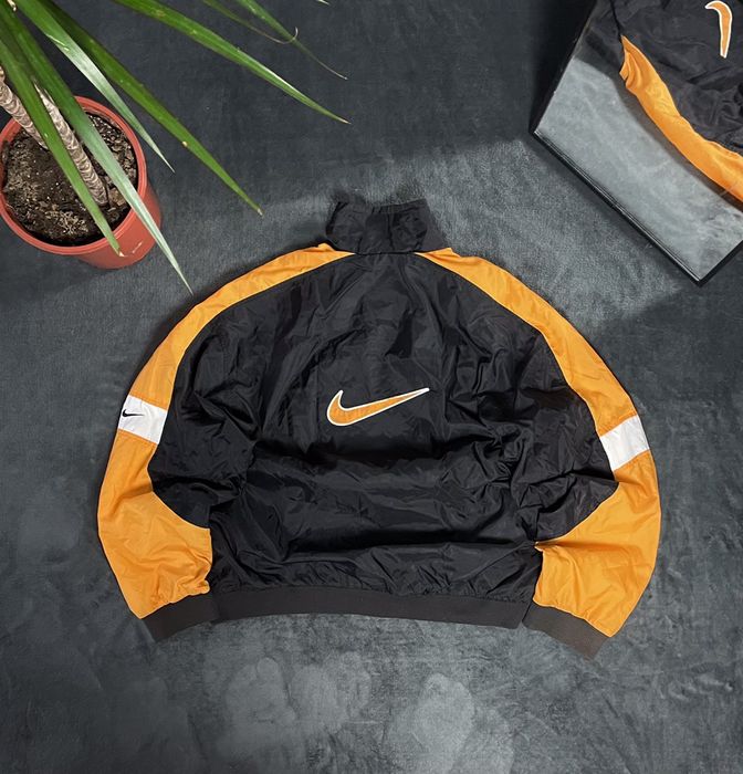 Nike 90s Nike Vintage Big Center Swoosh Bomber Nylon Jacket | Grailed