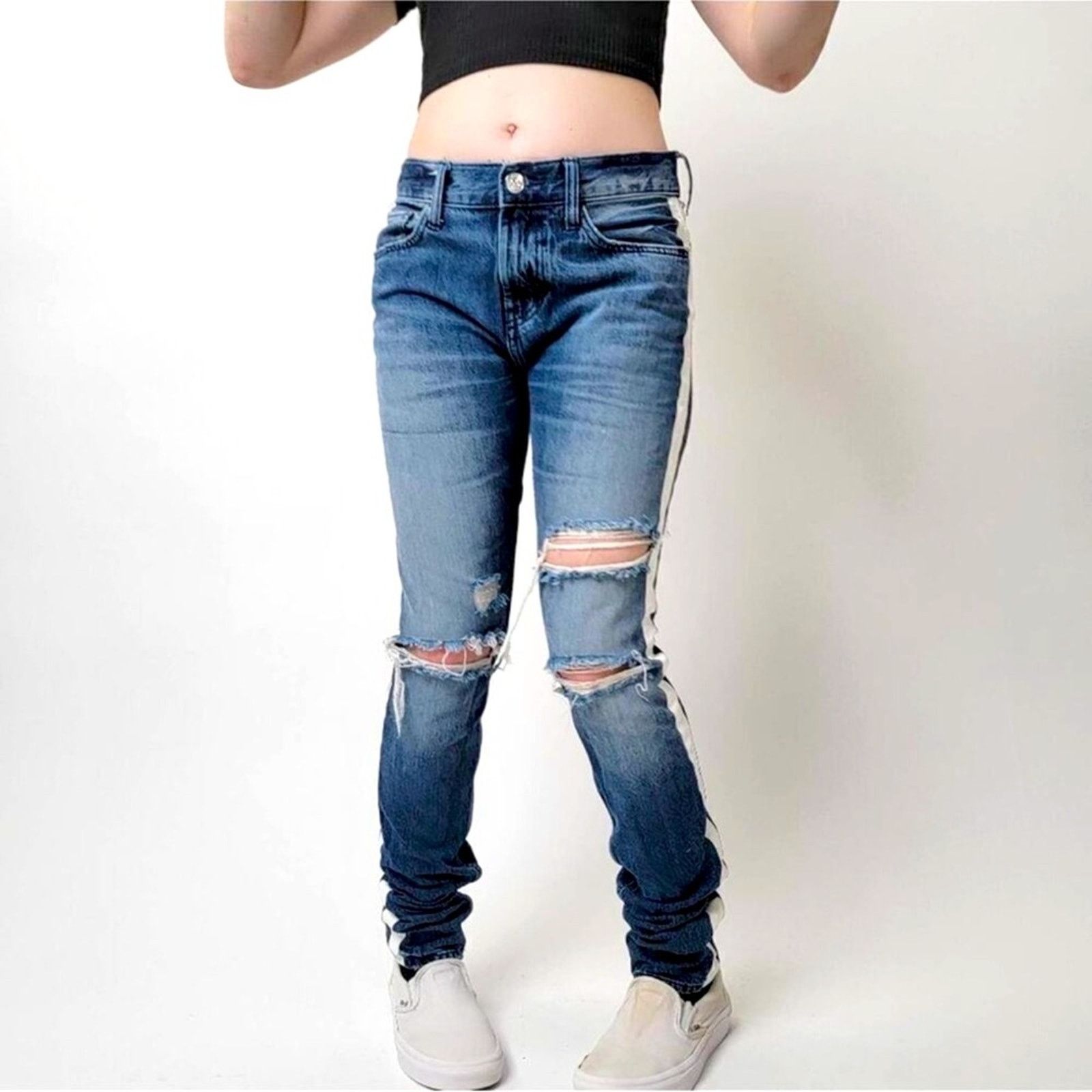 Pacsun PacSun Vertical Stretch Stacked Skinny Striped Jeans Size 30" / US 8 / IT 44 - 1 Thumbnail