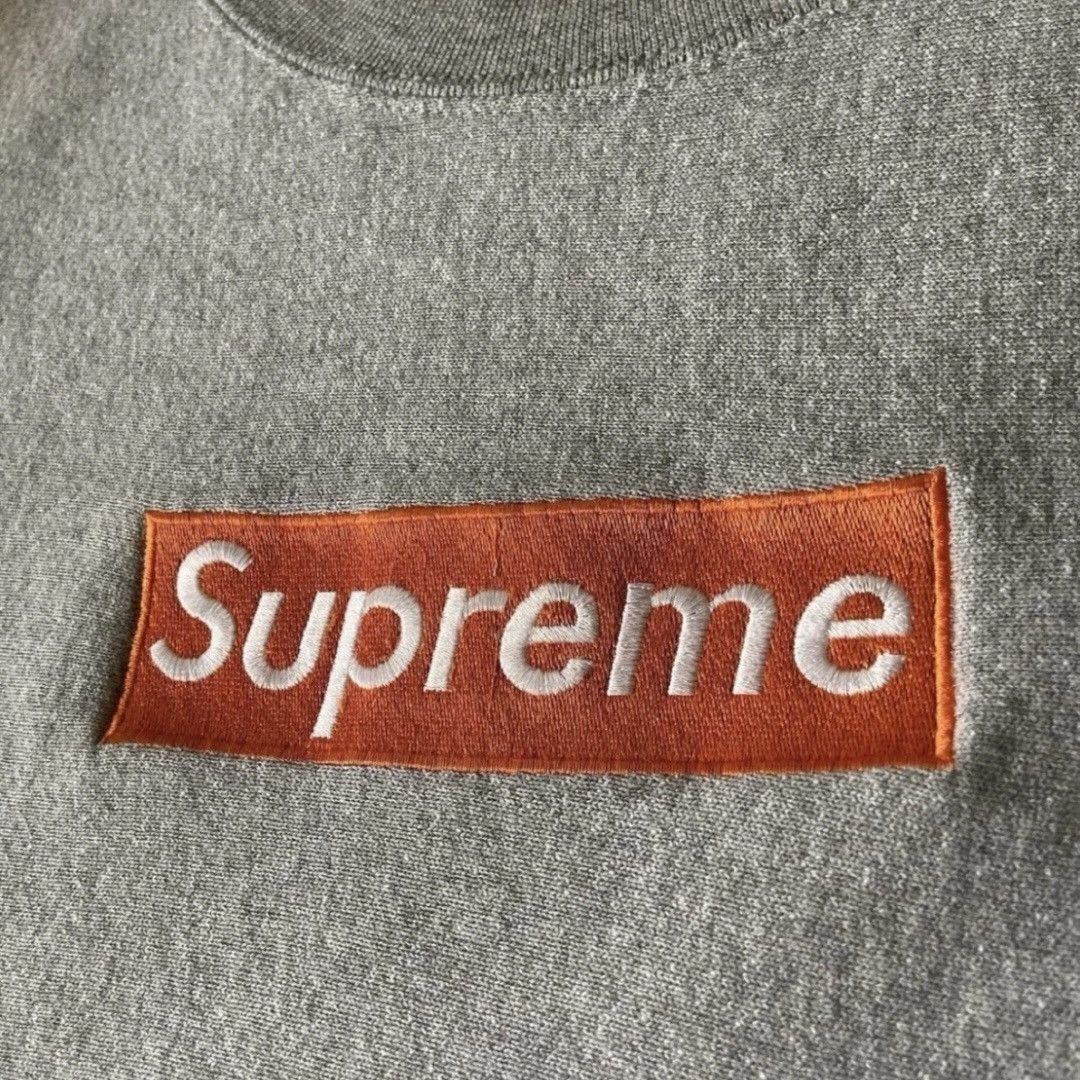Supreme VINTAGE 1995 Supreme Orange on Grey Box Logo Sweatshirt Size US L / EU 52-54 / 3 - 3 Thumbnail