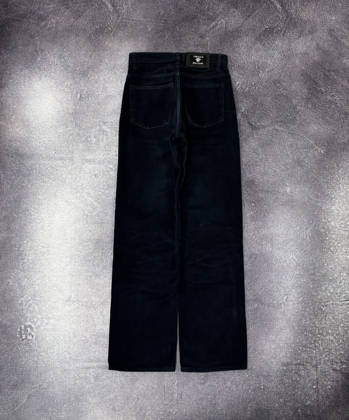 Versace Jeans Couture Vintage Versace Jeans Couture Women’s Navy Blue Flared Jeans Size 28" / US 6 / IT 42 - 2 Thumbnail