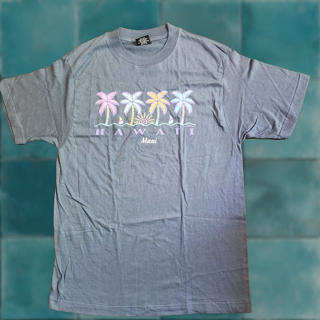 Basic Editions Hawaii Maui Palm Tree Blue Men's Shirt - Size M Size US M / EU 48-50 / 2 - 1 Thumbnail