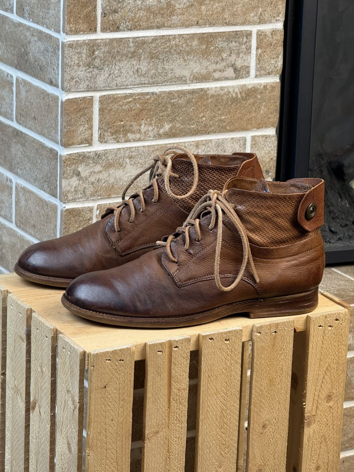 A.S.98 × Vintage A.S 98 Airstep Brown Leather Zip Biker Avant Gard Boots Size US 9 / IT 39 - 2 Thumbnail