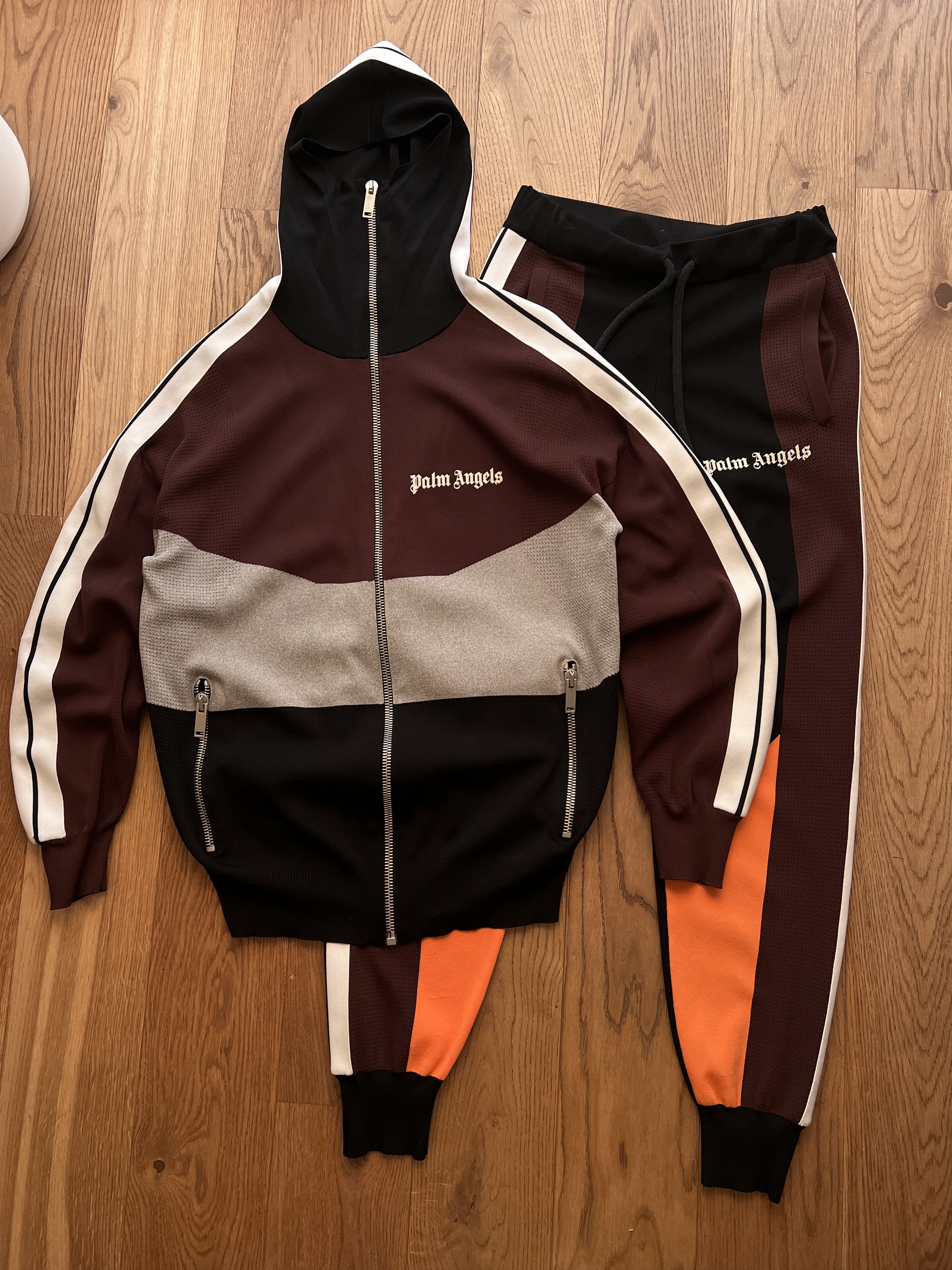 Palm Angels sweat track suit ninja zip up hoodie top pants