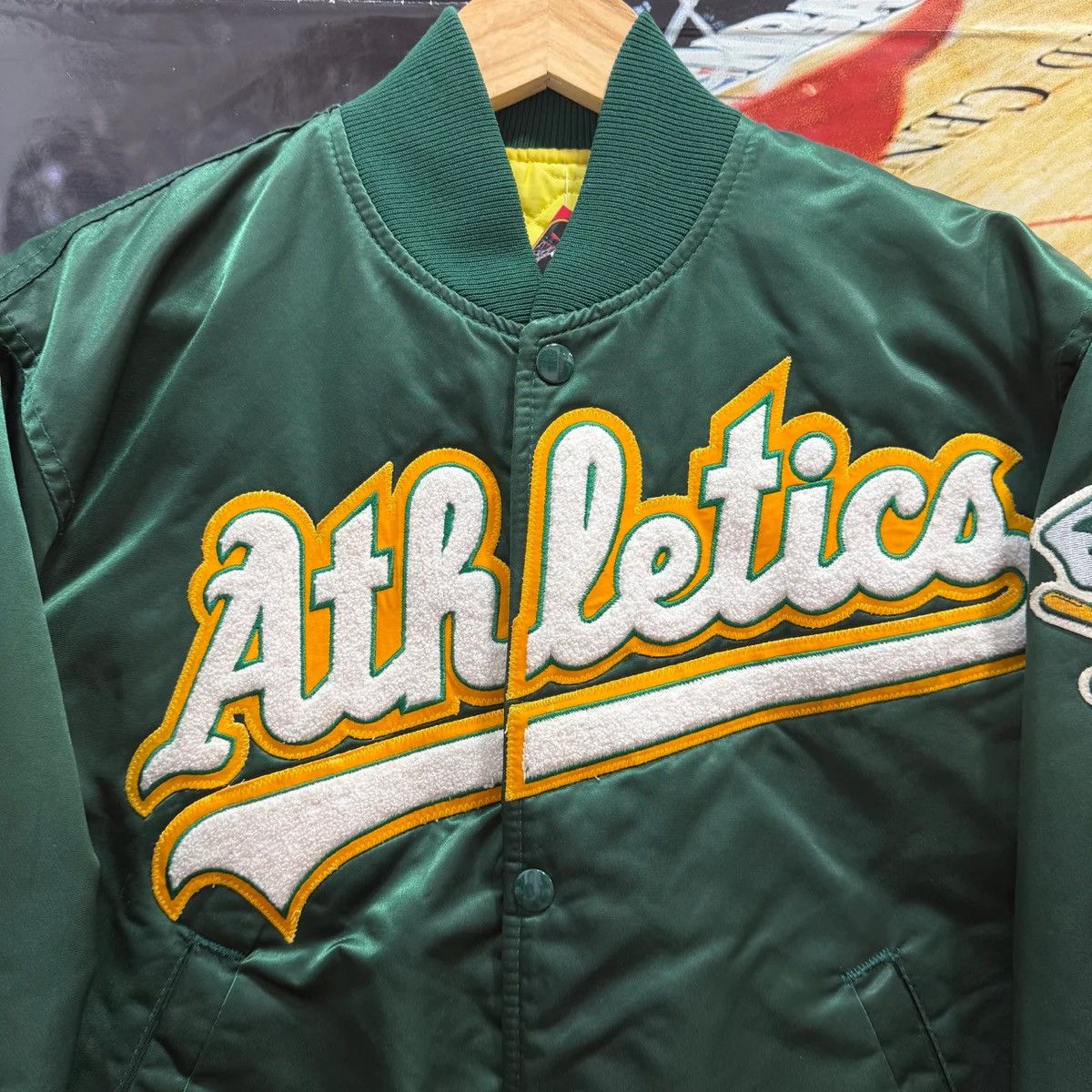 Starter Vintage Oakland Athletics Starter Satin Bomber Jacket Size US S / EU 44-46 / 1 - 3 Thumbnail