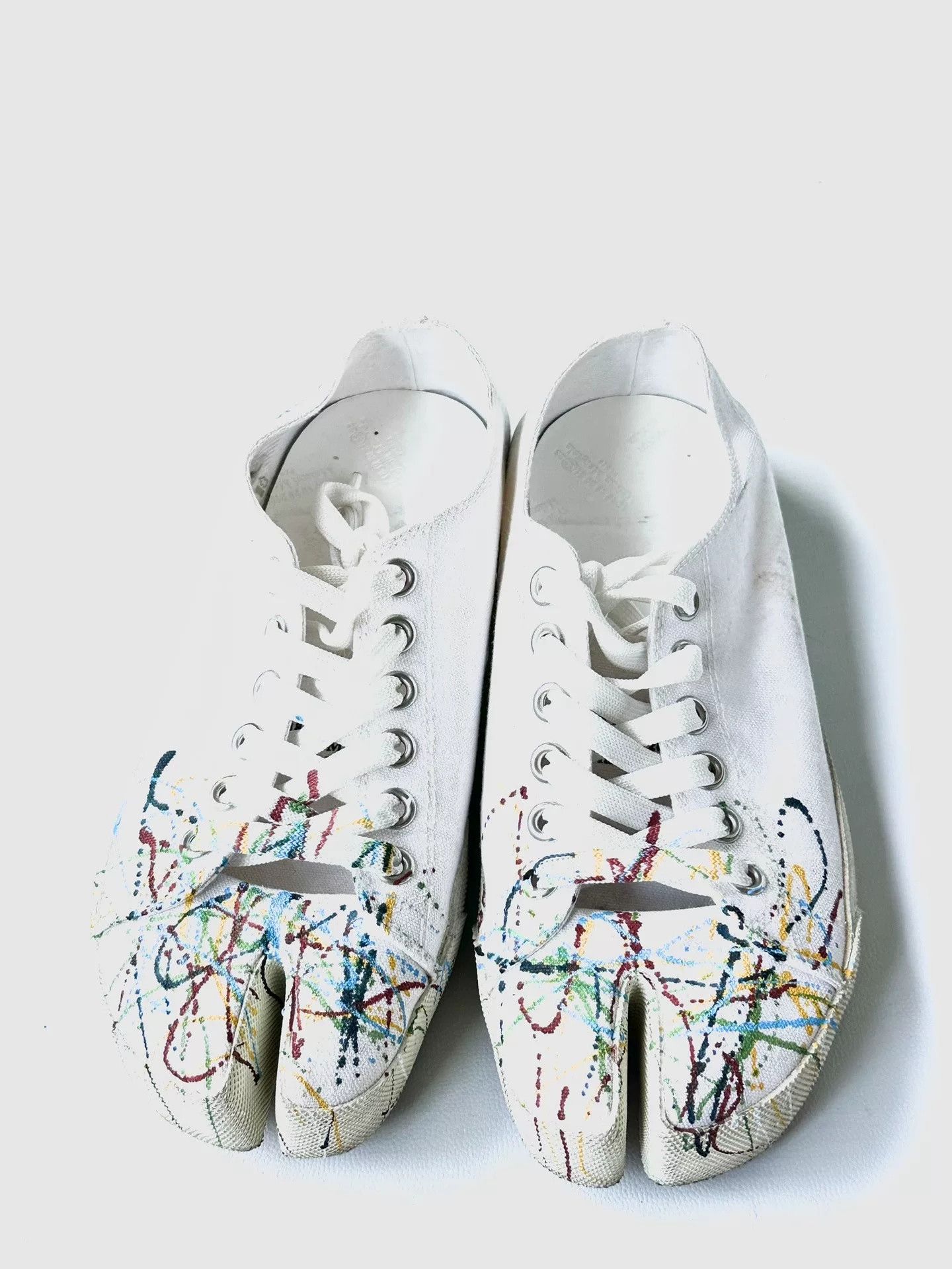 Maison Margiela Maison Margiela Splatter Tabi Cloth Shoes Size US 5 / EU 37 - 2 Thumbnail