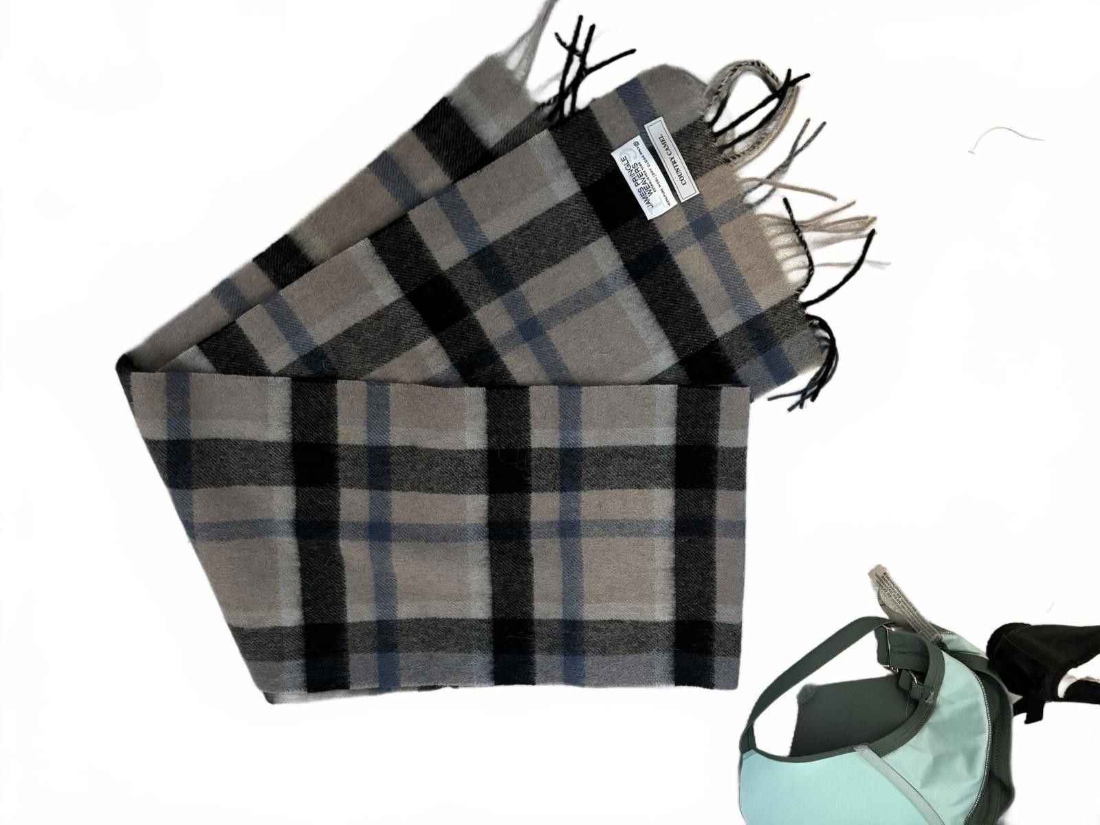 Pringle Of Scotland BNWOT James Pringle Country Camel Plaid Scarf 100% Wool Size ONE SIZE - 1 Thumbnail