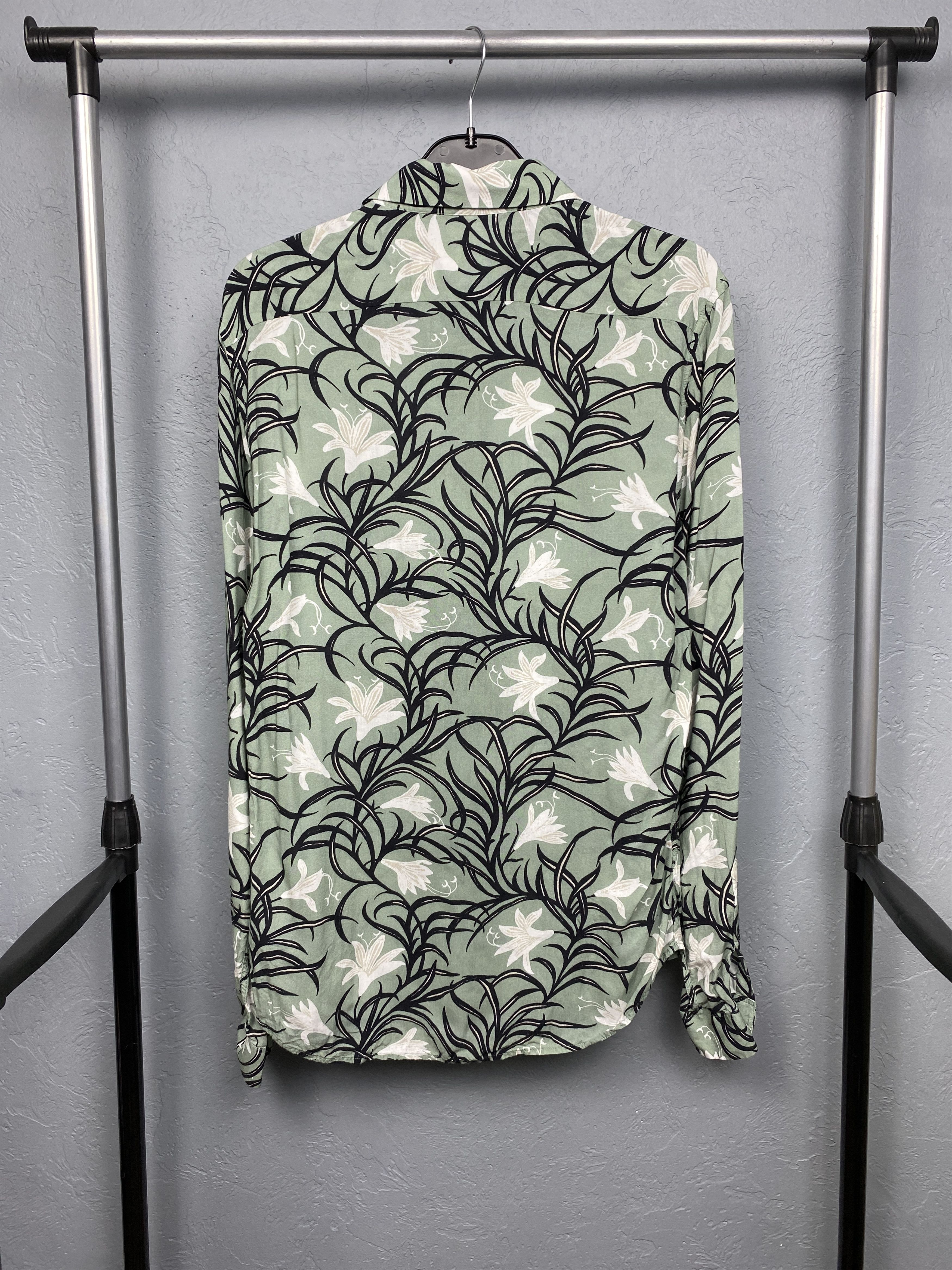 Reiss Reiss Mens Long Sleeve Floral Print Shirt Slim Fit Size US L / EU 52-54 / 3 - 6 Thumbnail