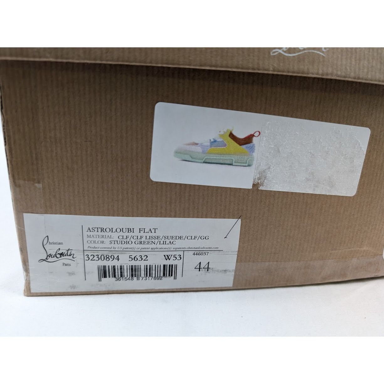 Christian Louboutin o1rshd1 Calf Astrol Loubi Flat Sneakers Studio Green/Lilac Size US 11 / EU 44 - 21 Thumbnail