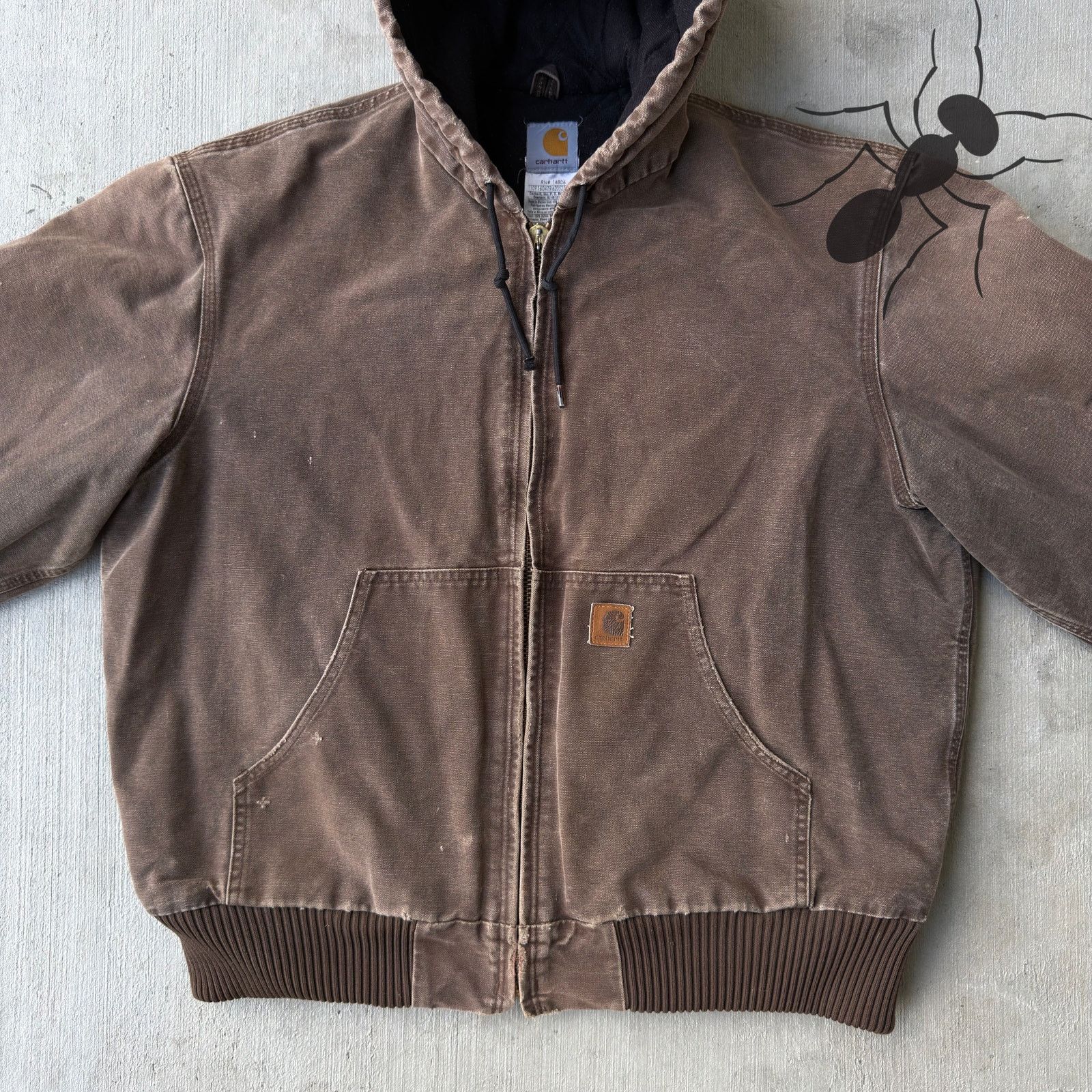 Carhartt × Vintage Carhartt J130 DKB brown hooded work wear vest Size US L / EU 52-54 / 3 - 3 Thumbnail