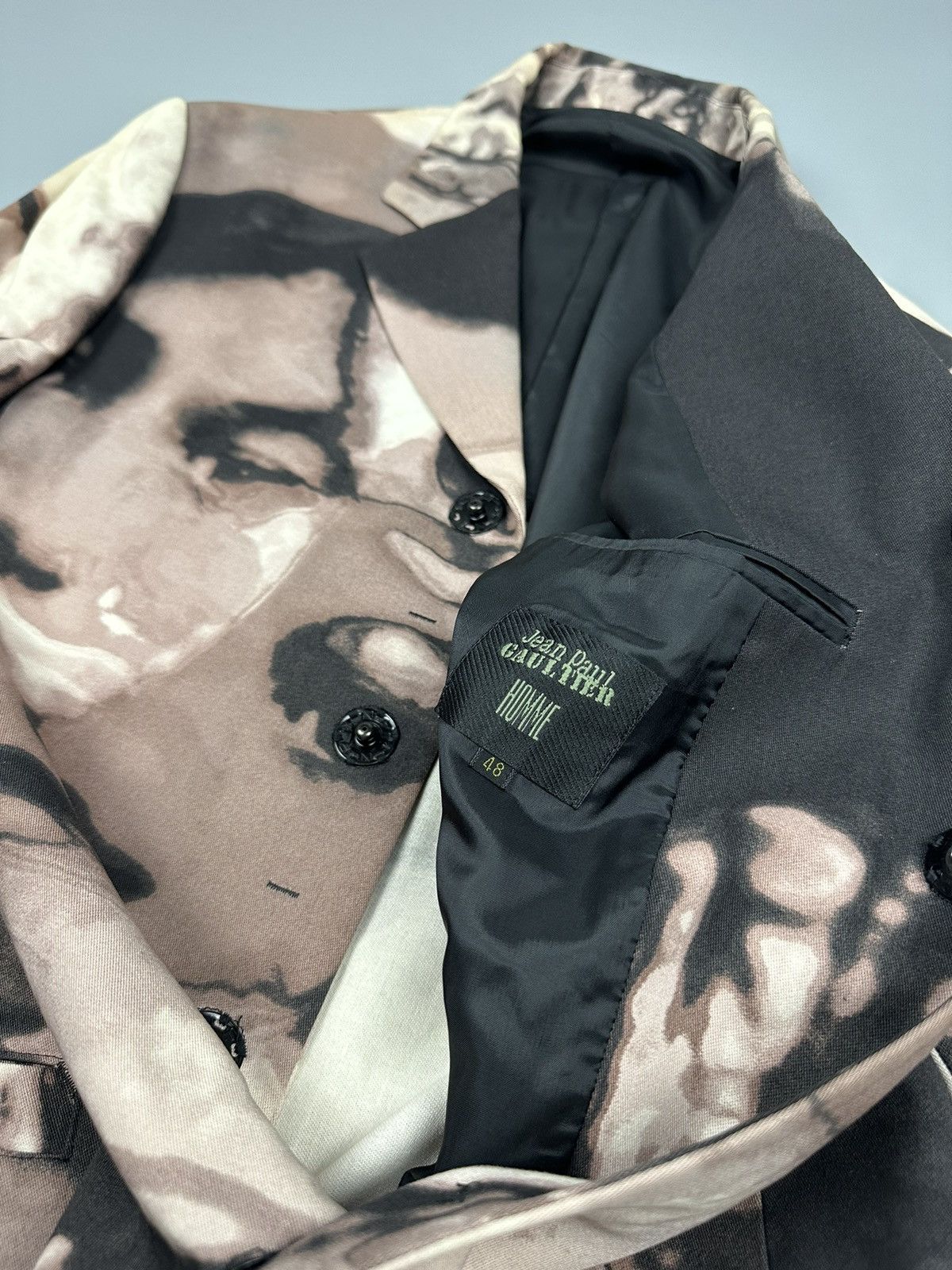 Jean Paul Gaultier 🔥Rare Sick🔥Jean Paul Gaultier Homme Face Graphic Blazer Size 48R - 12 Thumbnail