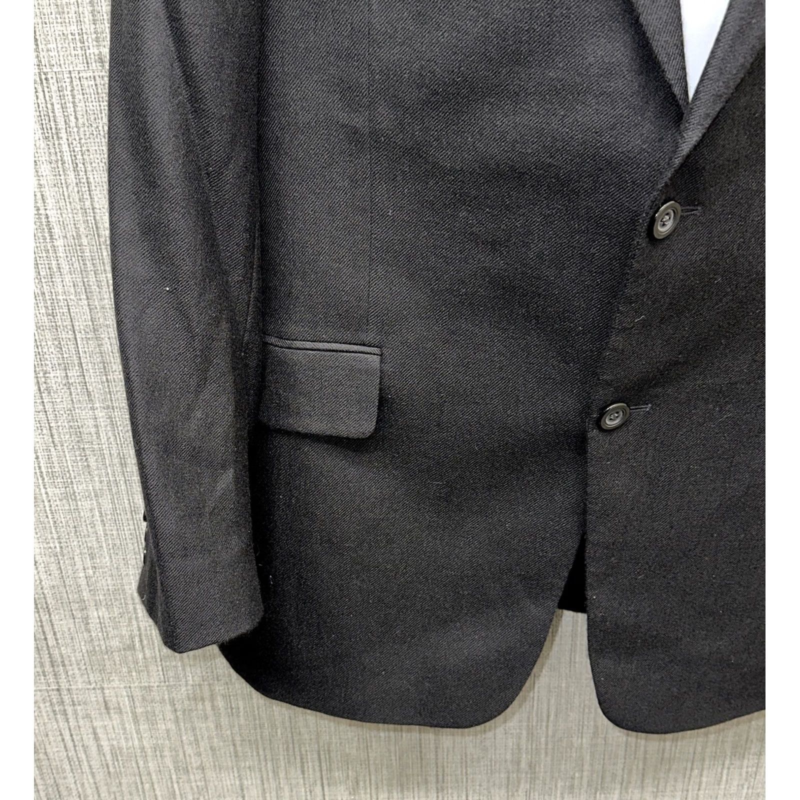 Nordstrom John W Nordstrom Mens Black Canada Made Cashmere 2 Button Sport Coat Size 42R Size US XS / EU 42 / 0 - 3 Thumbnail