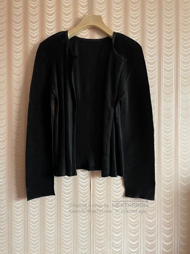 Issey Miyake Issey Miyake Black Toothpick Pattern Single Button Pleated Size L / US 10 / IT 46 - 2 Thumbnail