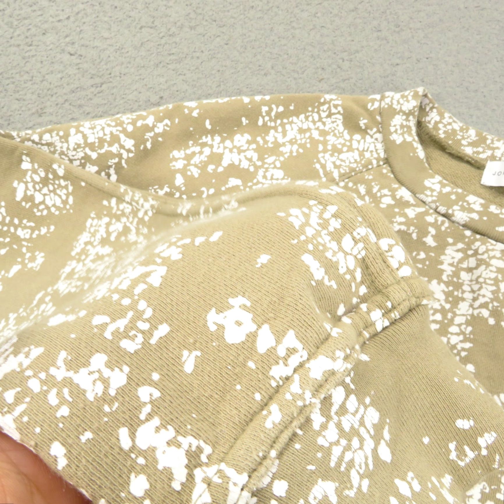 John Elliott John Elliott Sweatshirt Mens XS Tan White Paint Splatter Pullover Terry Crew Size US XS / EU 42 / 0 - 3 Thumbnail