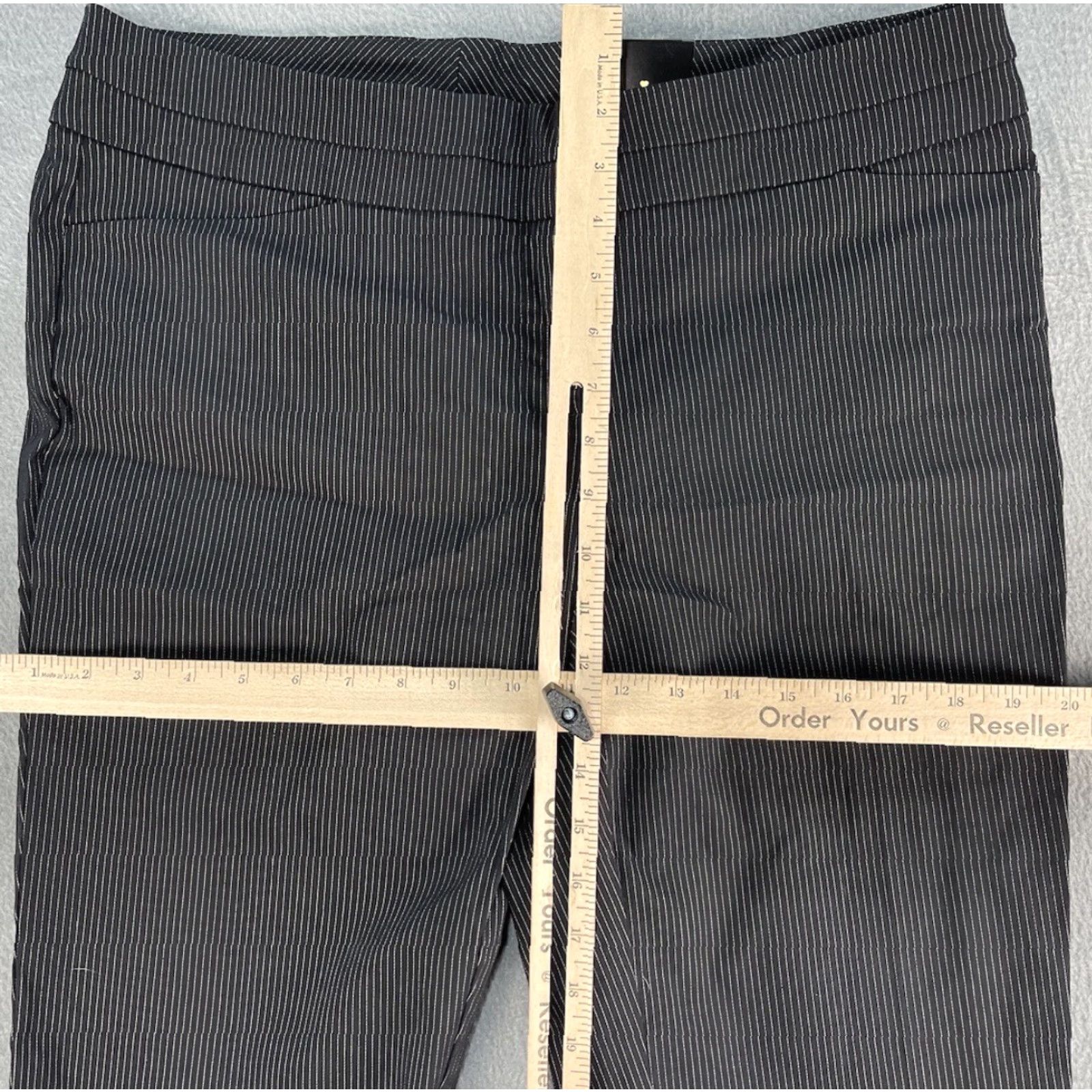 Doublet Heartsoul Women Pants Riley Straight Leg Mid Rise Double Waistband Size 15 Blue Striped Dress Pants Mens? No (Women) Size 36" / US 14 / IT 50 - 4 Thumbnail
