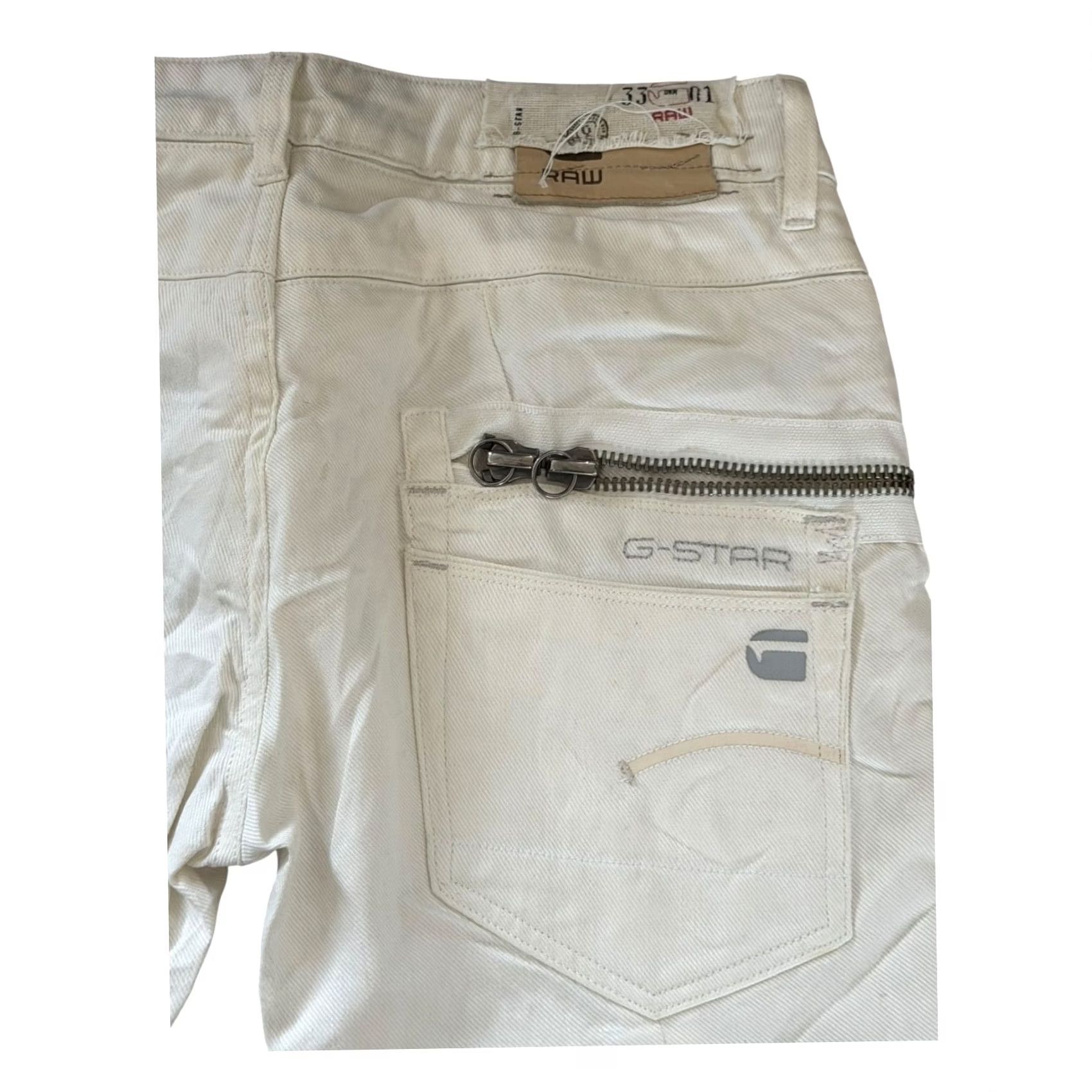 G-Star G-Star RAW 3301 Plus Sudden Straight WMN Jeans White W27 L34 5-Pocket Denim, Zip Pockets, Straight Style, Regular Fit, Women Size 27" / US 4 / IT 40 - 6 Thumbnail