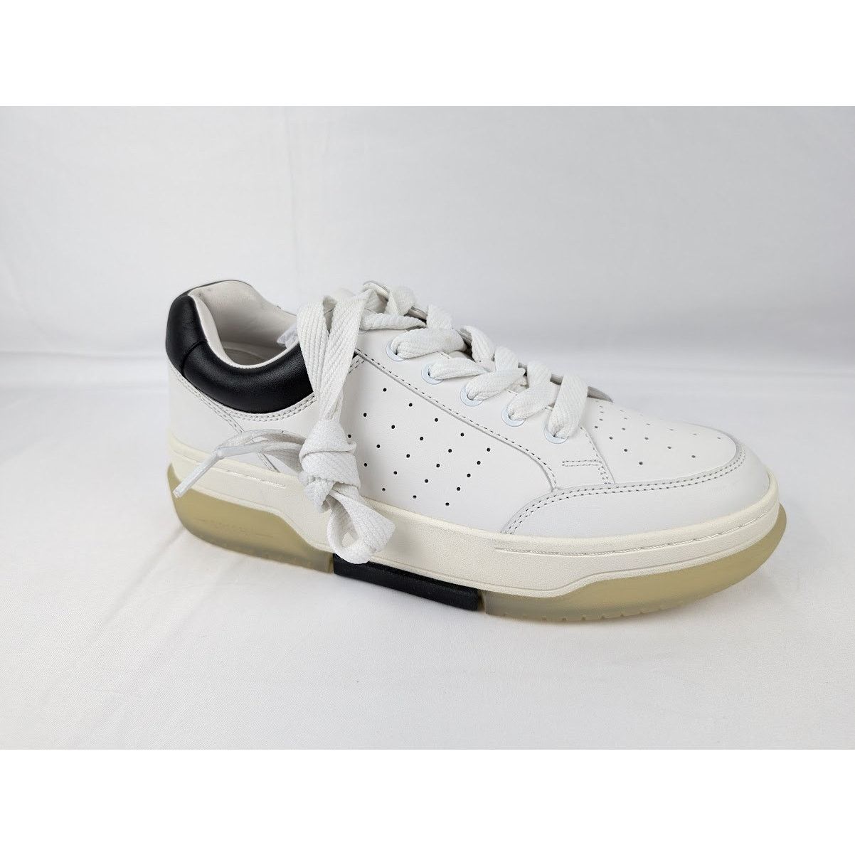 Amiri o1rshd1 Stadium Low Top Sneakers in White/Black Size US 10 / EU 43 - 2 Thumbnail