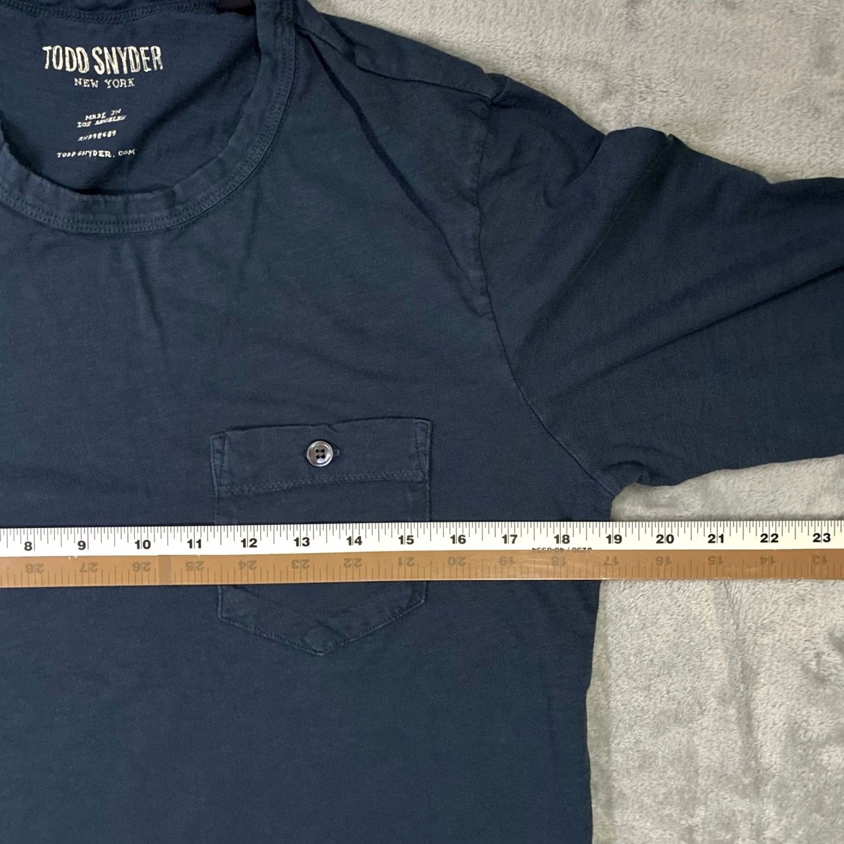 Todd Snyder Todd Snyder New York Dark Blue Long Sleeve Pocket T Shirt Men's S Size US S / EU 44-46 / 1 - 7 Thumbnail