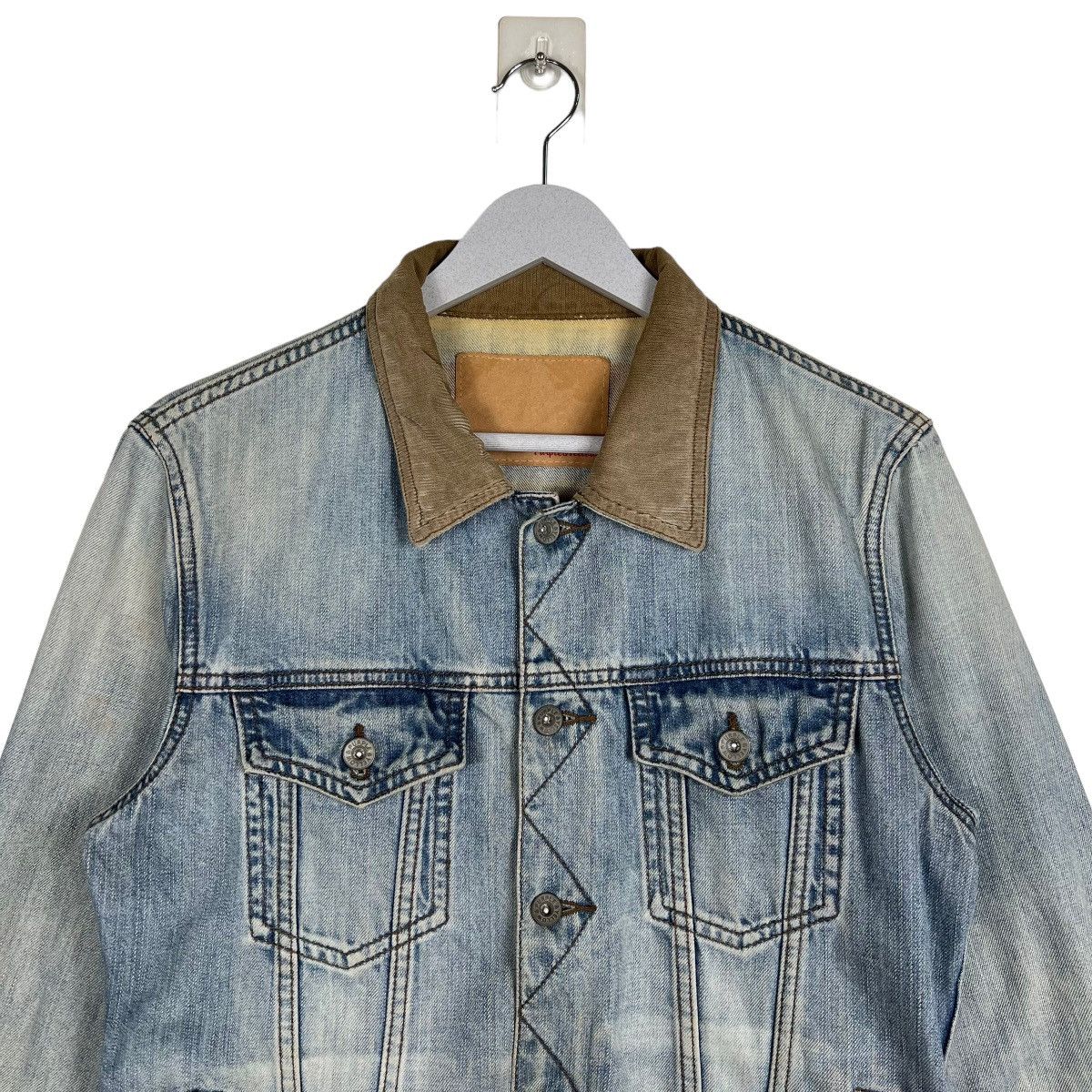 Japanese Brand 🔥 PUPPLE & YELLOW TRUCKER DENIM JACKET Size US M / EU 48-50 / 2 - 4 Thumbnail
