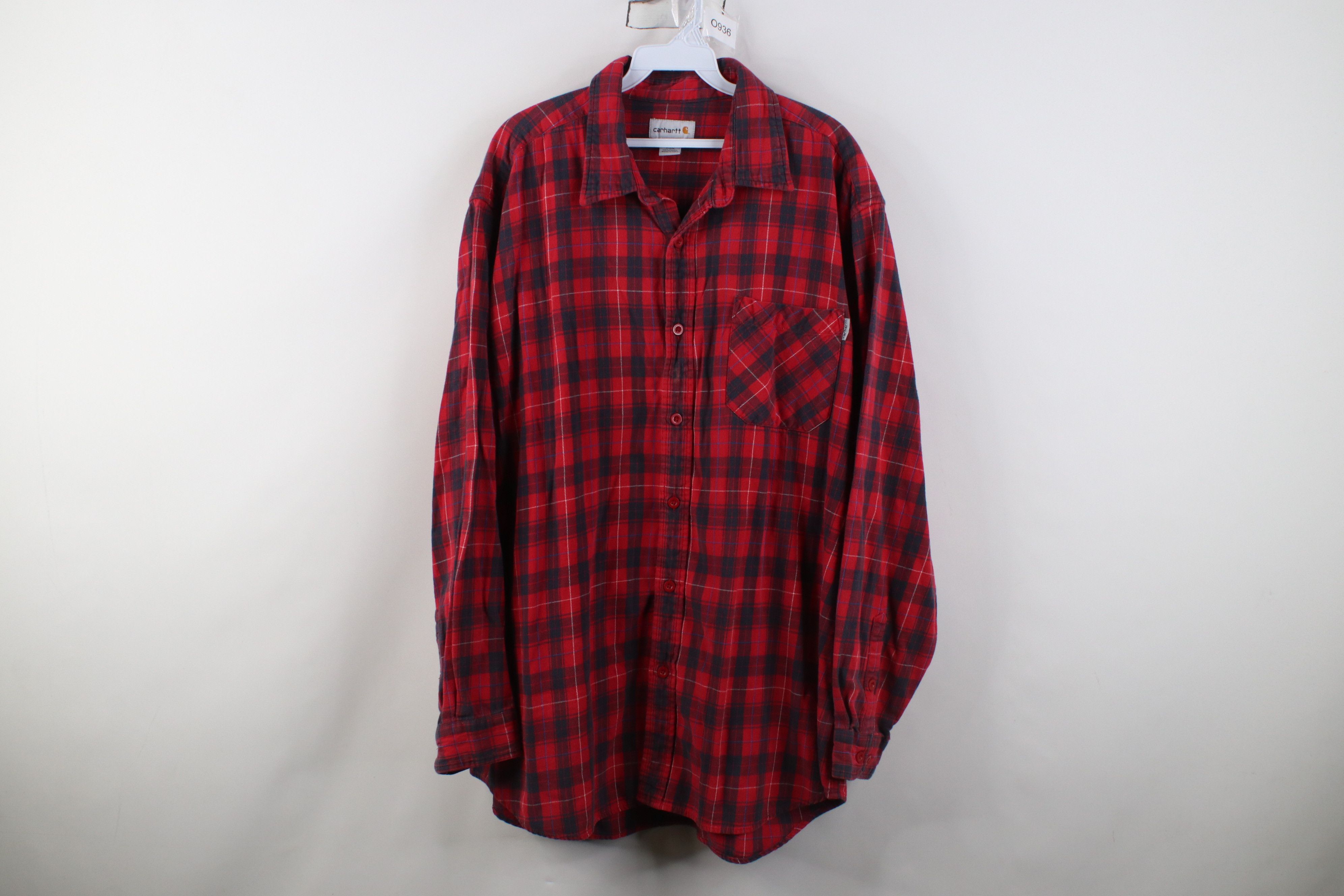 Carhartt Vintage 90s Y2K Carhartt Flannel Collared Button Shirt Plaid Size US XXL / EU 58 / 5 - 1 Thumbnail