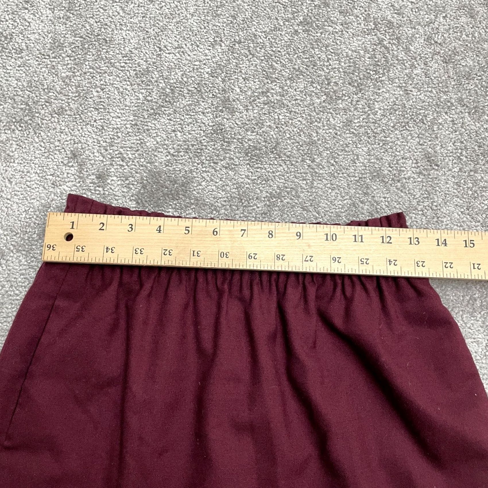 J.Crew J.Crew Wool Blend Pleated Pencil Skirt Womens 00 Maroon Red Elastic Lined Knee Length Solid Wool Blend Pattern Vintage: No Size 24" / US 00 / IT 34 - 5 Thumbnail