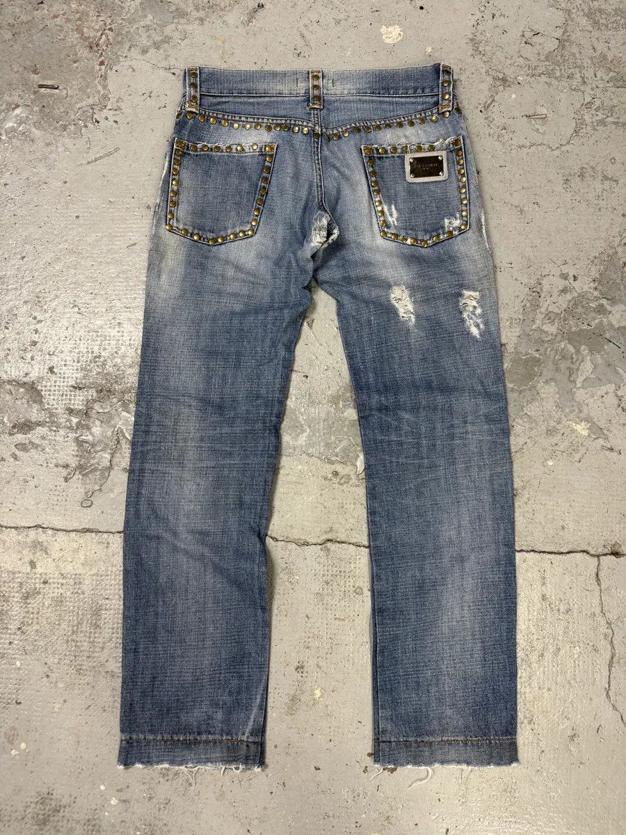 Dolce & Gabbana SS2006 Dolce & Gabbana Studded Blue Denim Jeans Size US 30 / EU 46 - 2 Thumbnail