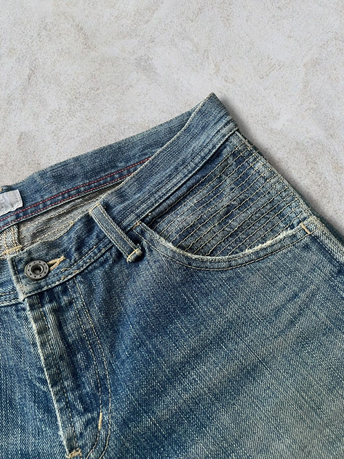Japan Blue Vintage Japanese KBF Washed Distressed Embroidery Star Jeans Size US 31 - 6 Thumbnail