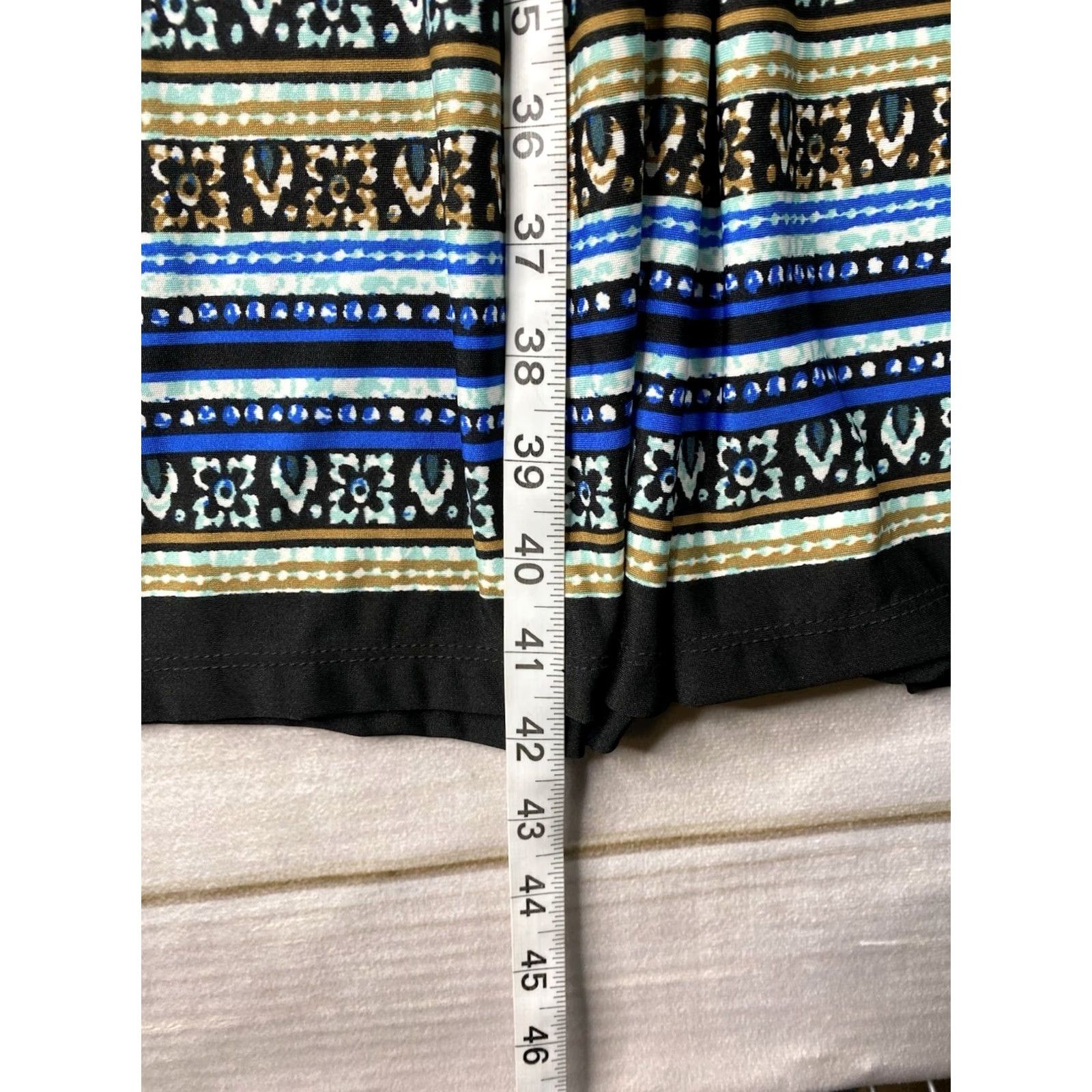 Vintage Vtg Anthony Richards Maxi Skirt 2X Black Blue Stripes Elastic Waist Jersey Skirt Womens 90s Vintage Theme 90s Size XXL / US 16-18 / IT 52-54 - 6 Thumbnail