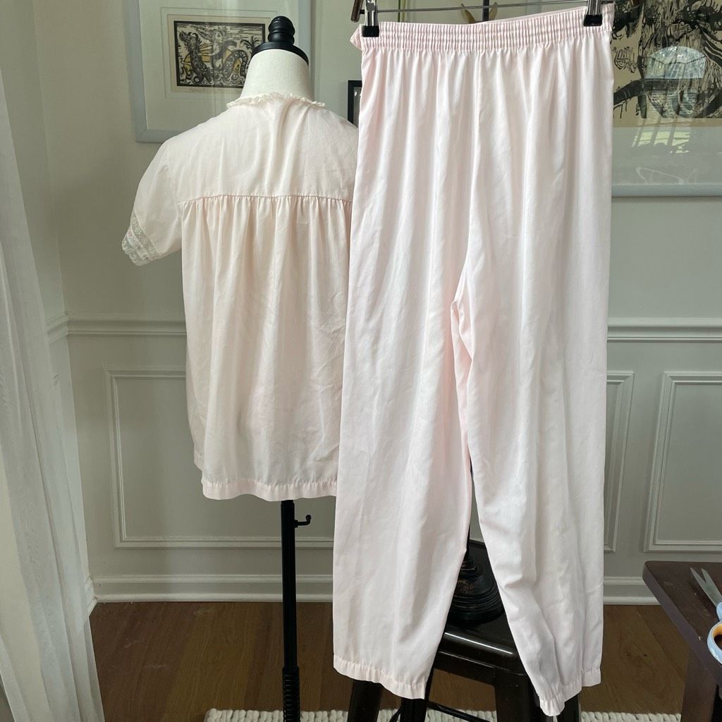 Vintage Vintage Barbizon Pink 2pc Pajama Lounge Set SS Top Pants S Size ONE SIZE - 2 Thumbnail