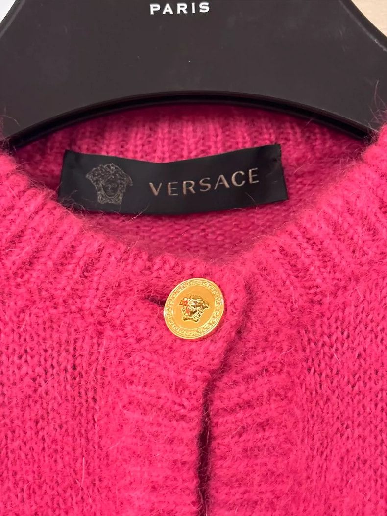 Versace Versace Classic peach pink mohair cardigan Size S / US 4 / IT 40 - 4 Thumbnail