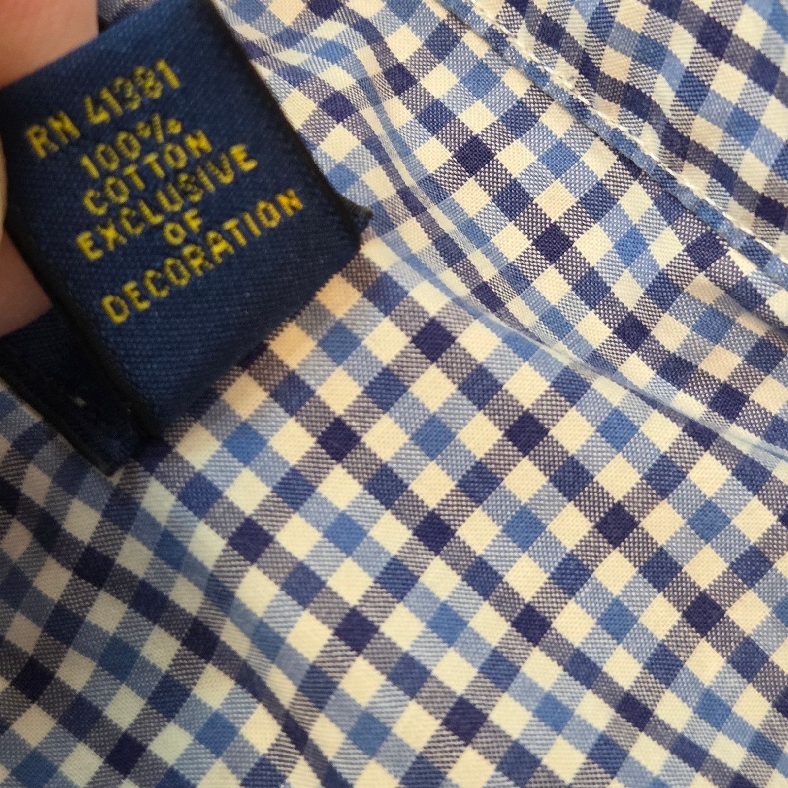 Polo Ralph Lauren Polo Ralph Lauren 2XLT Blue Gingham Cotton Shirt Size US XXL / EU 58 / 5 - 4 Thumbnail