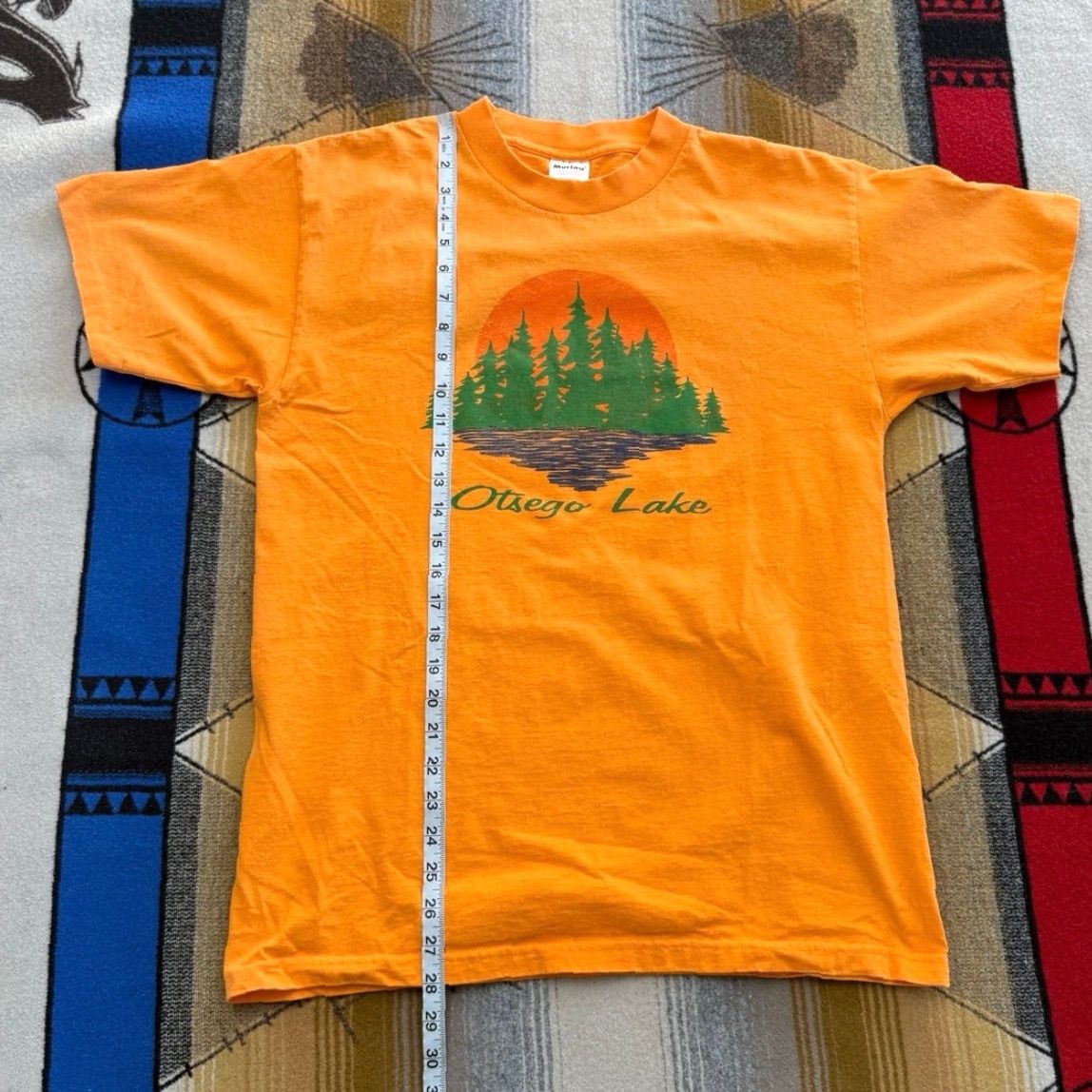 Vintage VINTAGE 90s Otsego Lake Outdoor Nature T-Shirt Orange L Mens Murina Made In USA Short Sleeve Solid 90s Theme Size US L / EU 52-54 / 3 - 5 Thumbnail