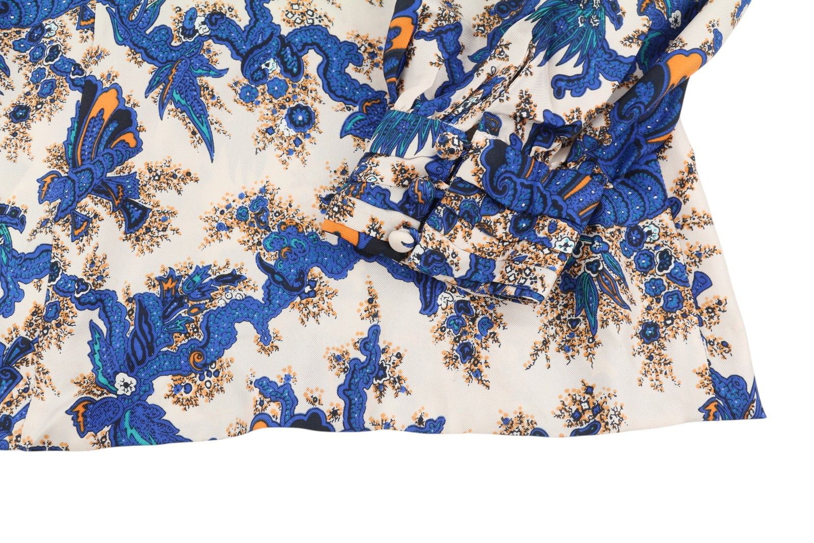 Sandro CARNA 36 S Silk Flower Print Long Sleeve Midi 88491 Size S / US 4 / IT 40 - 7 Thumbnail