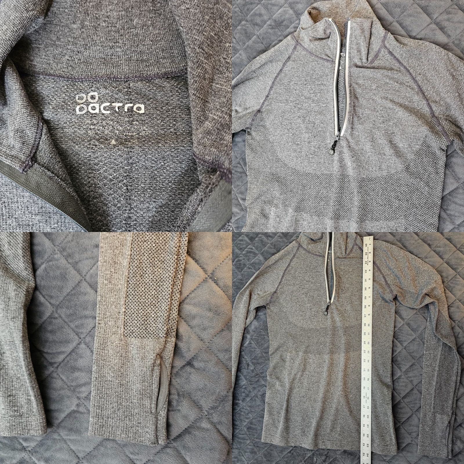 Vintage WOMEN'S Actra Athletic 1/4 Zip Sweater Gray Rayon Nylon Long Sleeve Activewear Regular Size ONE SIZE - 8 Thumbnail
