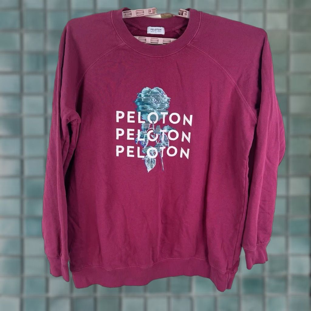 Pinko VINTAGE? No — Peloton Long Sleeve Sweatshirt Women L Pink Logo Crew Neck Knit Cotton Raglan Oversized Activewear Fall Winter 3-Sport Size L / US 10 / IT 46 - 1 Thumbnail