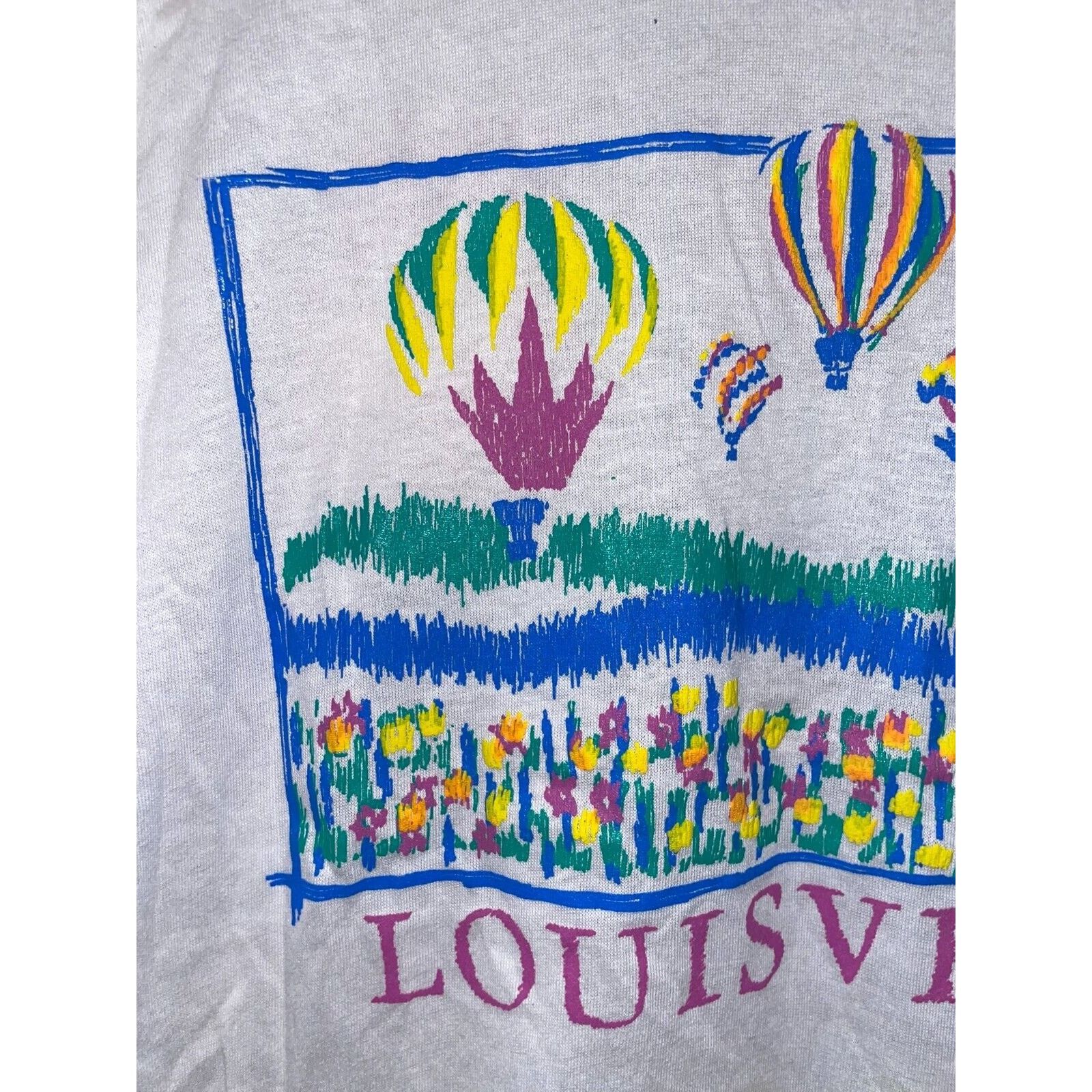 Jerzees Vintage Louisville Rocky Mountain Test Print White M Shirt Size US M / EU 48-50 / 2 - 2 Thumbnail
