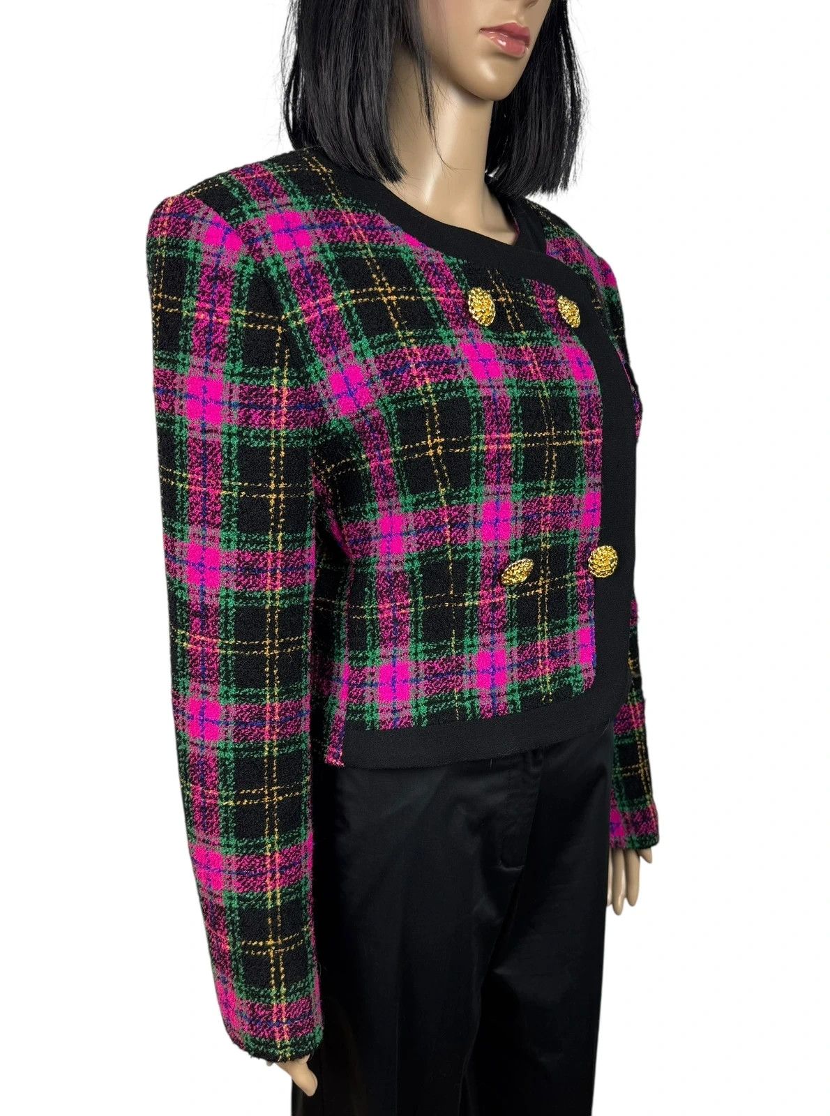 Other Cameresi Couture Plaid Tweed Wool Jacket Vintage size 42 Size S / US 4 / IT 40 - 3 Thumbnail