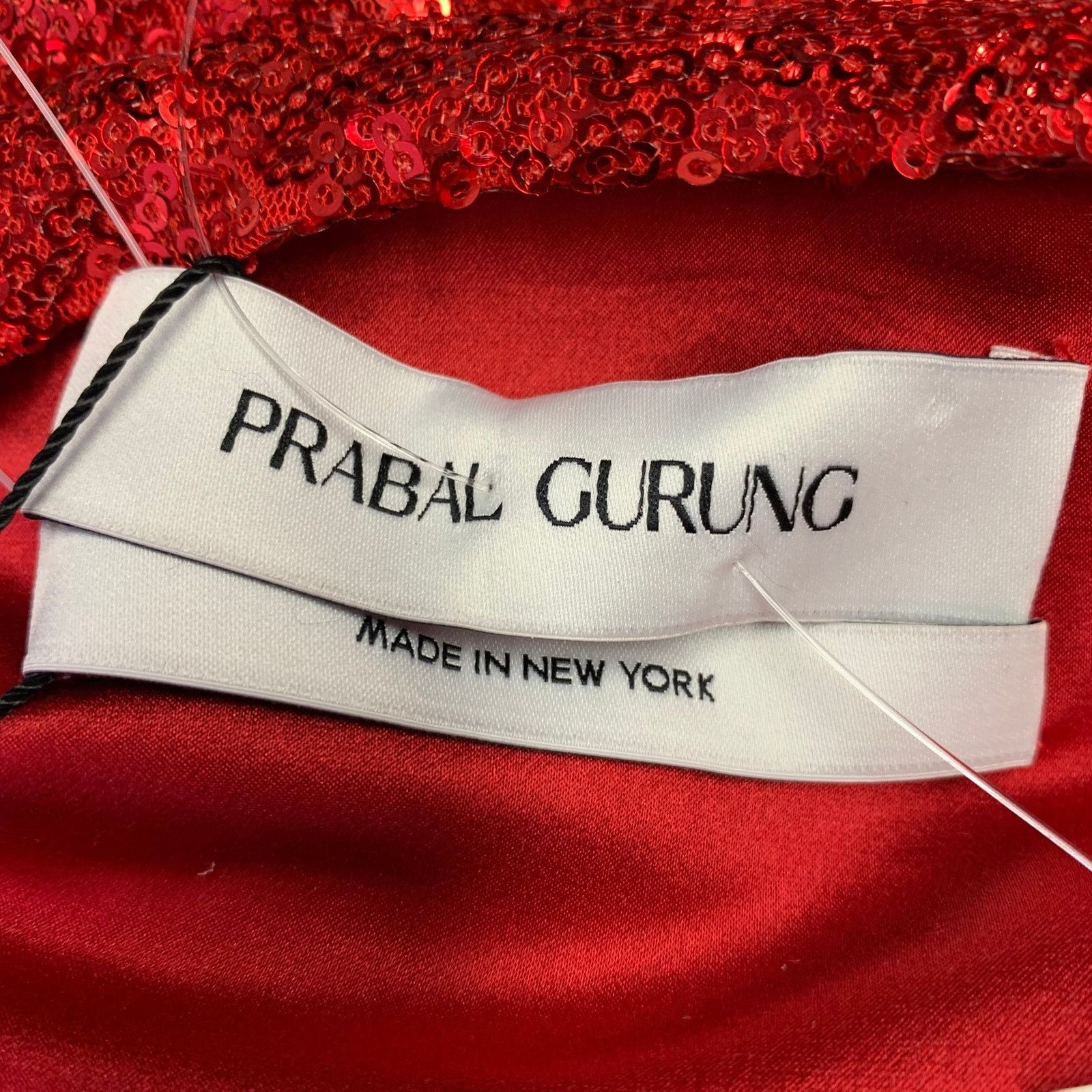 Prabal Gurung PRABAL GURUNG Size 2 Red Polyester Sequined Draped Dress Top Size XS / US 0-2 / IT 36-38 - 5 Thumbnail