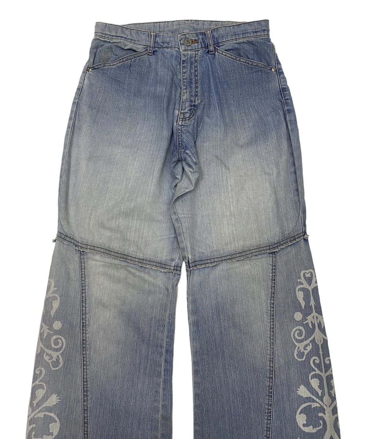 Kapital BAGGY🔥ADVANTAGE BAGGY DISTRESSED DENIM JEANS Size US 30 / EU 46 - 5 Thumbnail