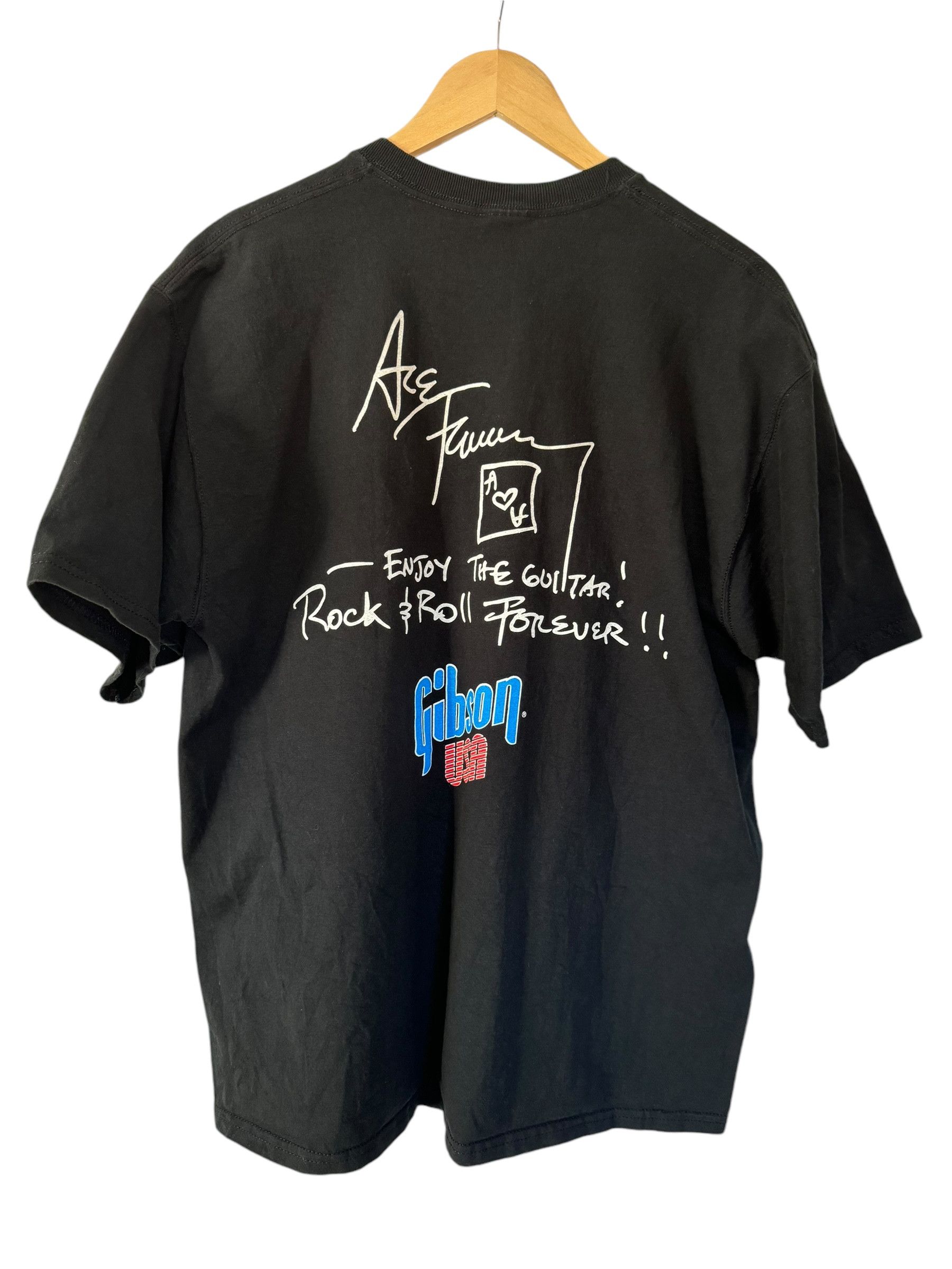 Fruit Of The Loom Vintage 1997 Ace Frehley Signature Gibson Les Paul T-shirt Size US XL / EU 56 / 4 - 2 Thumbnail