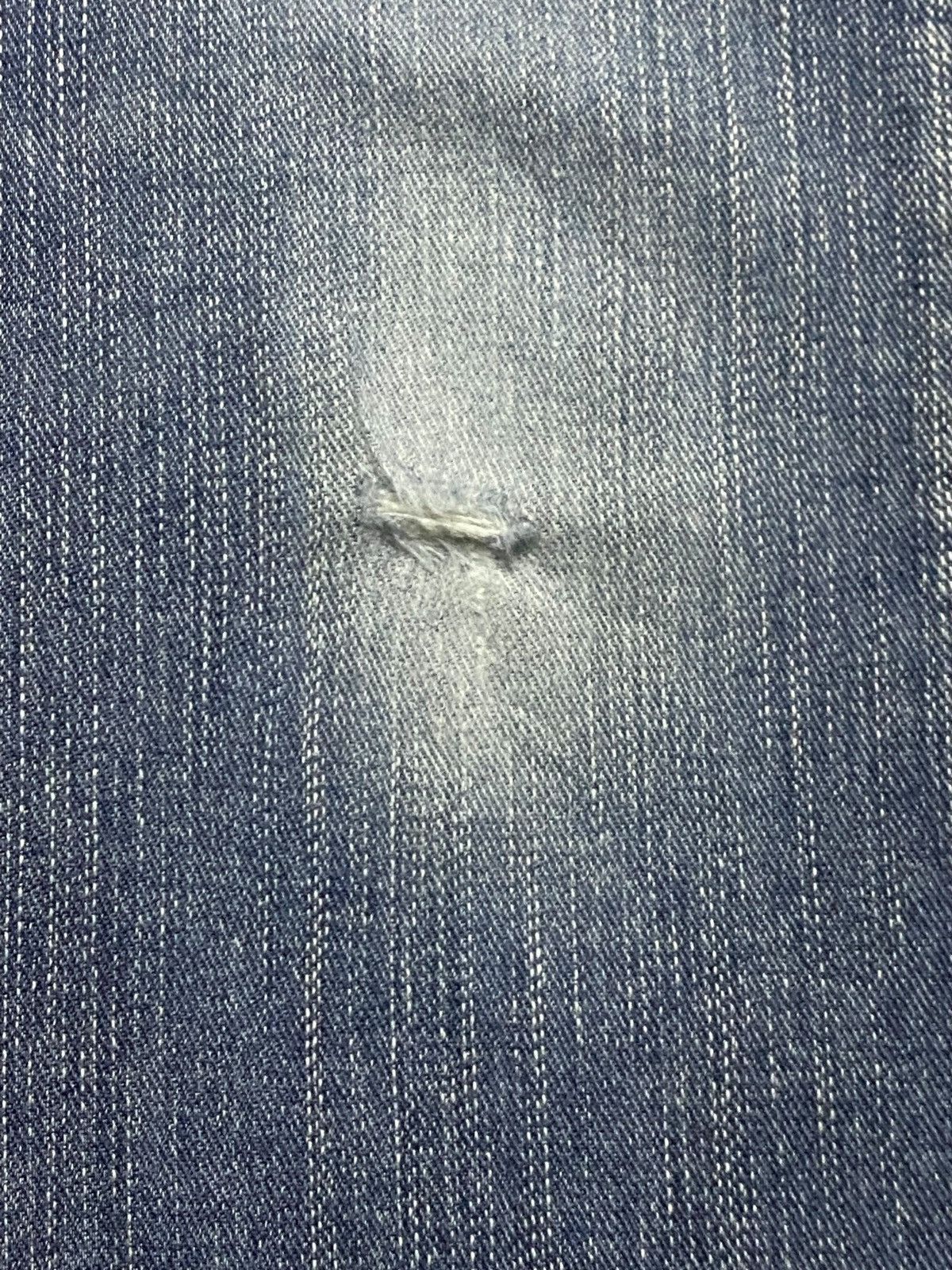 Japanese Brand Vintage Edwin Something Faded Wash Distressed Flare Jeans Size US 28 / EU 44 - 10 Thumbnail