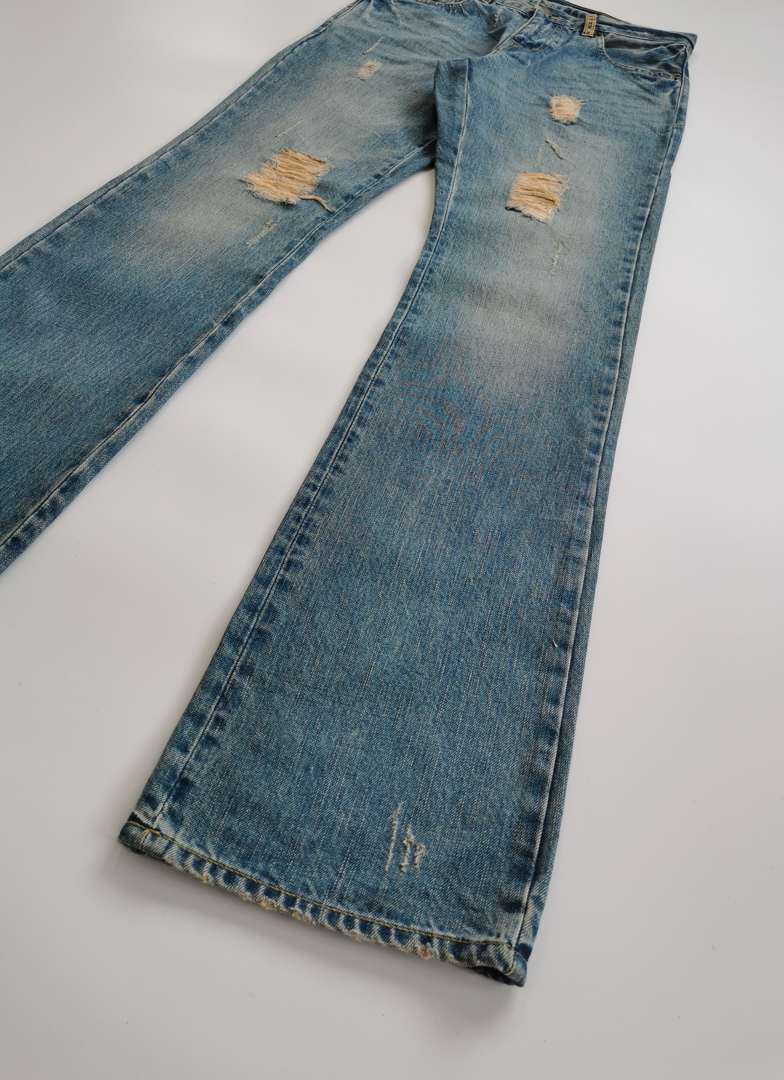 If Six Was Nine Driza Bone Flare Bootcuts Distress Denim Jeans Size 29x35 Size US 29 - 1 Thumbnail