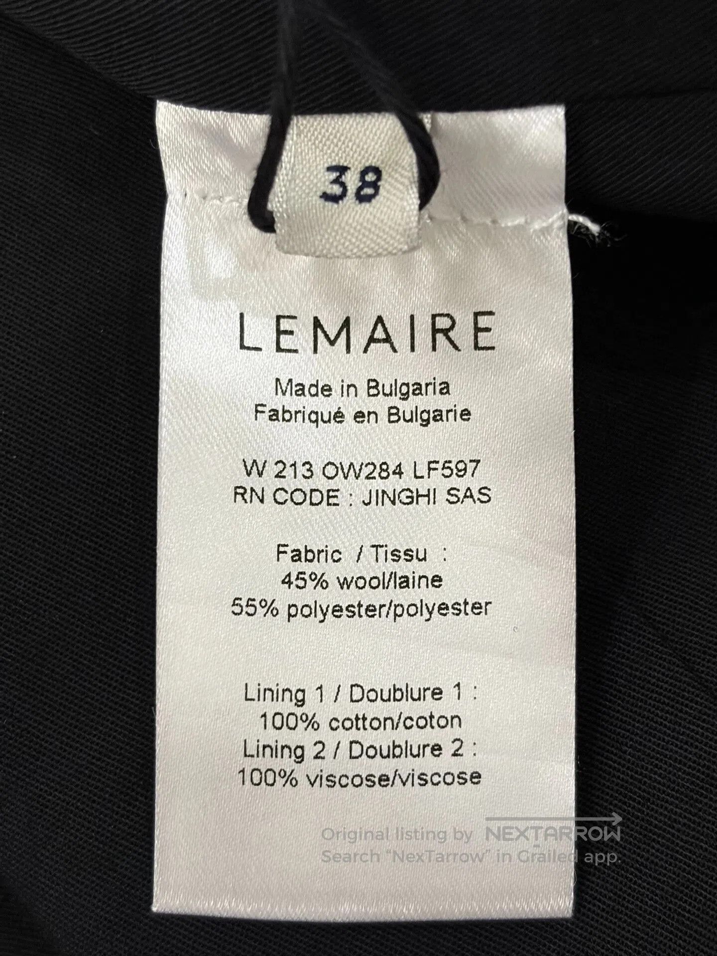 Lemaire Lemaire Short Jacket with Lapels. Size US L / EU 52-54 / 3 - 7 Thumbnail