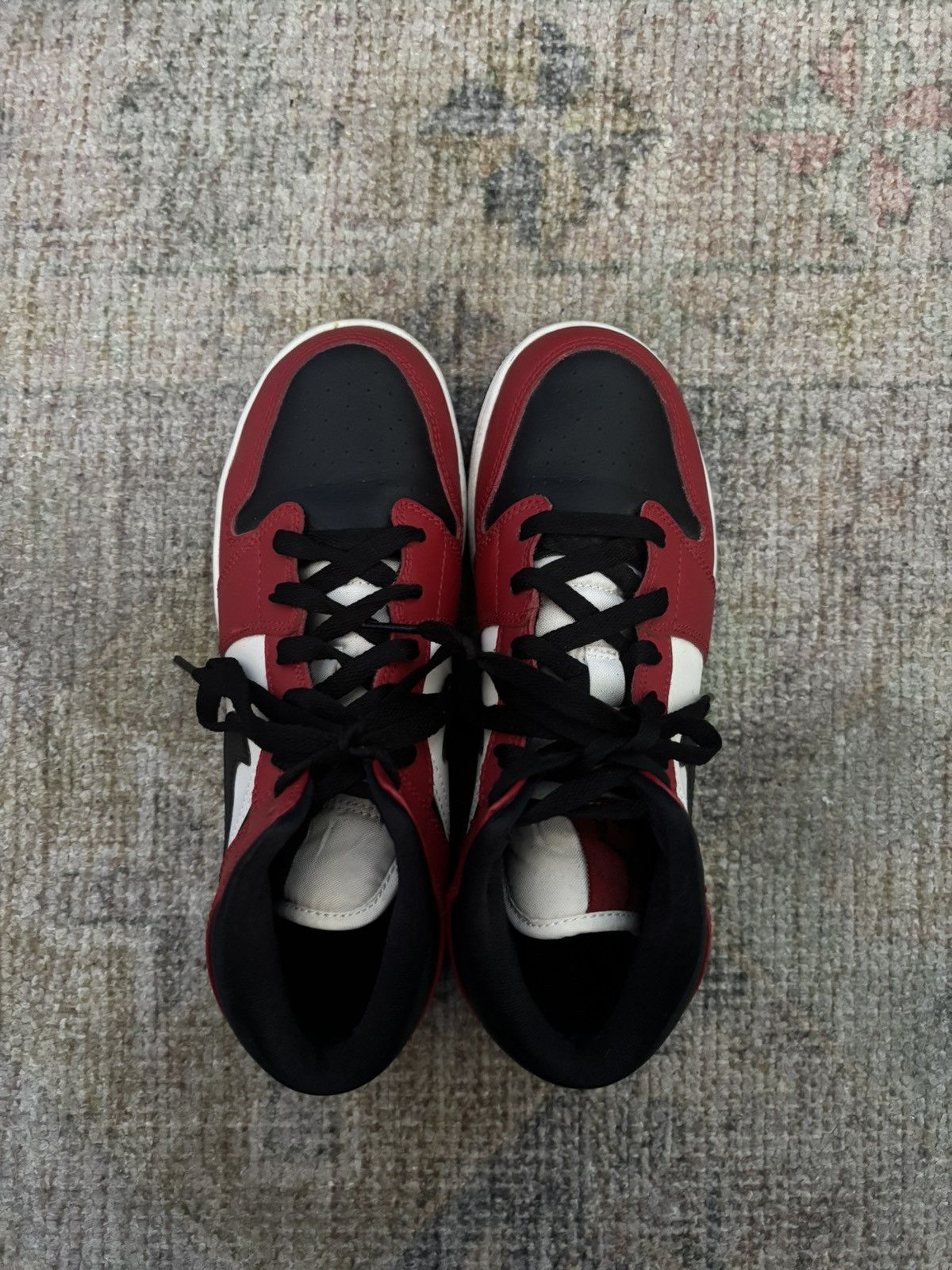 Nike Jordan 1 Mid “Red & Black” — Lightly Worn — Size 6Y Size US 6 / EU 39 - 1 Thumbnail