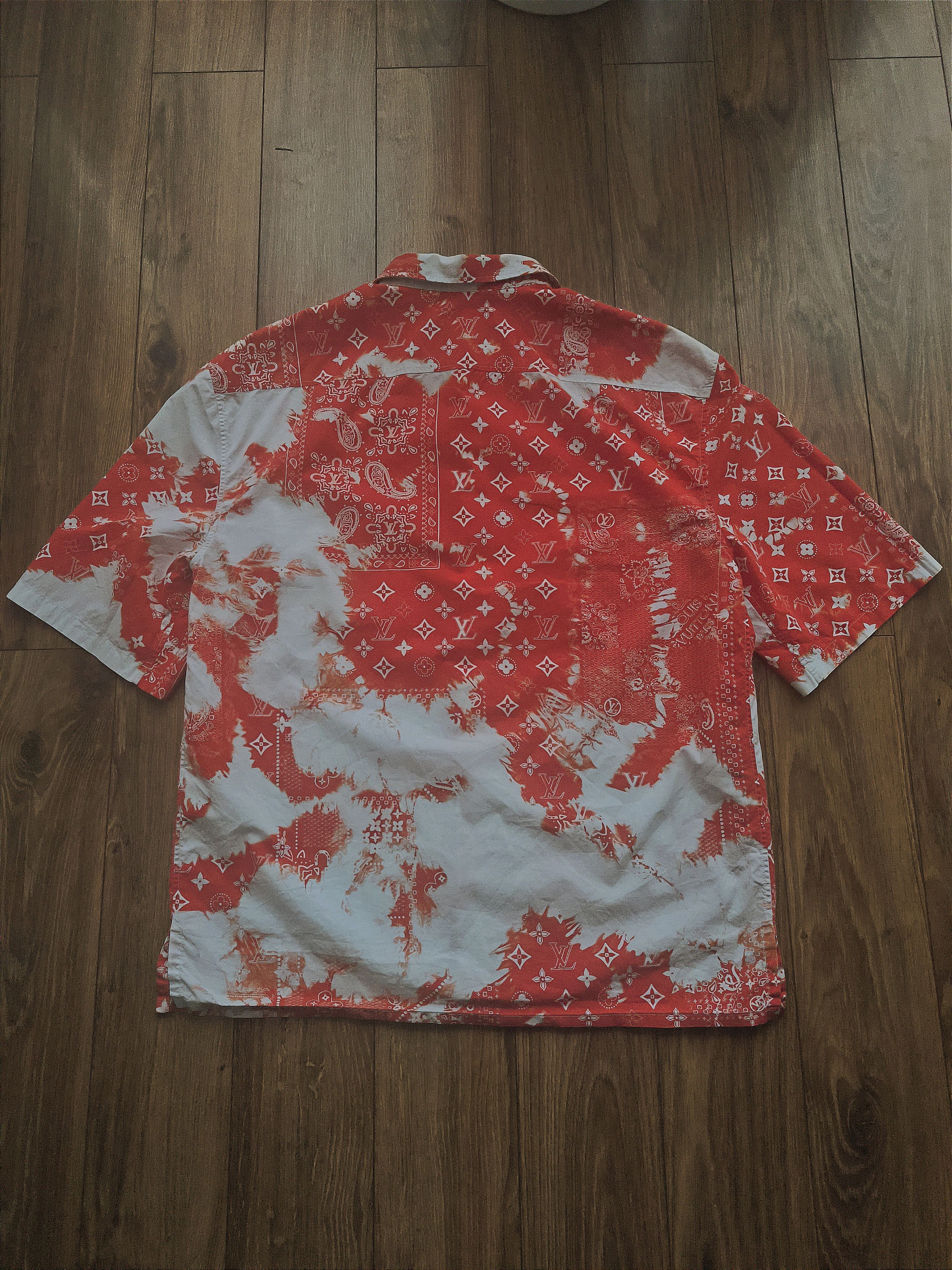 Louis Vuitton LV Monogram Bandana Orange-White Shirt, L, great condition Size US L / EU 52-54 / 3 - 2 Thumbnail