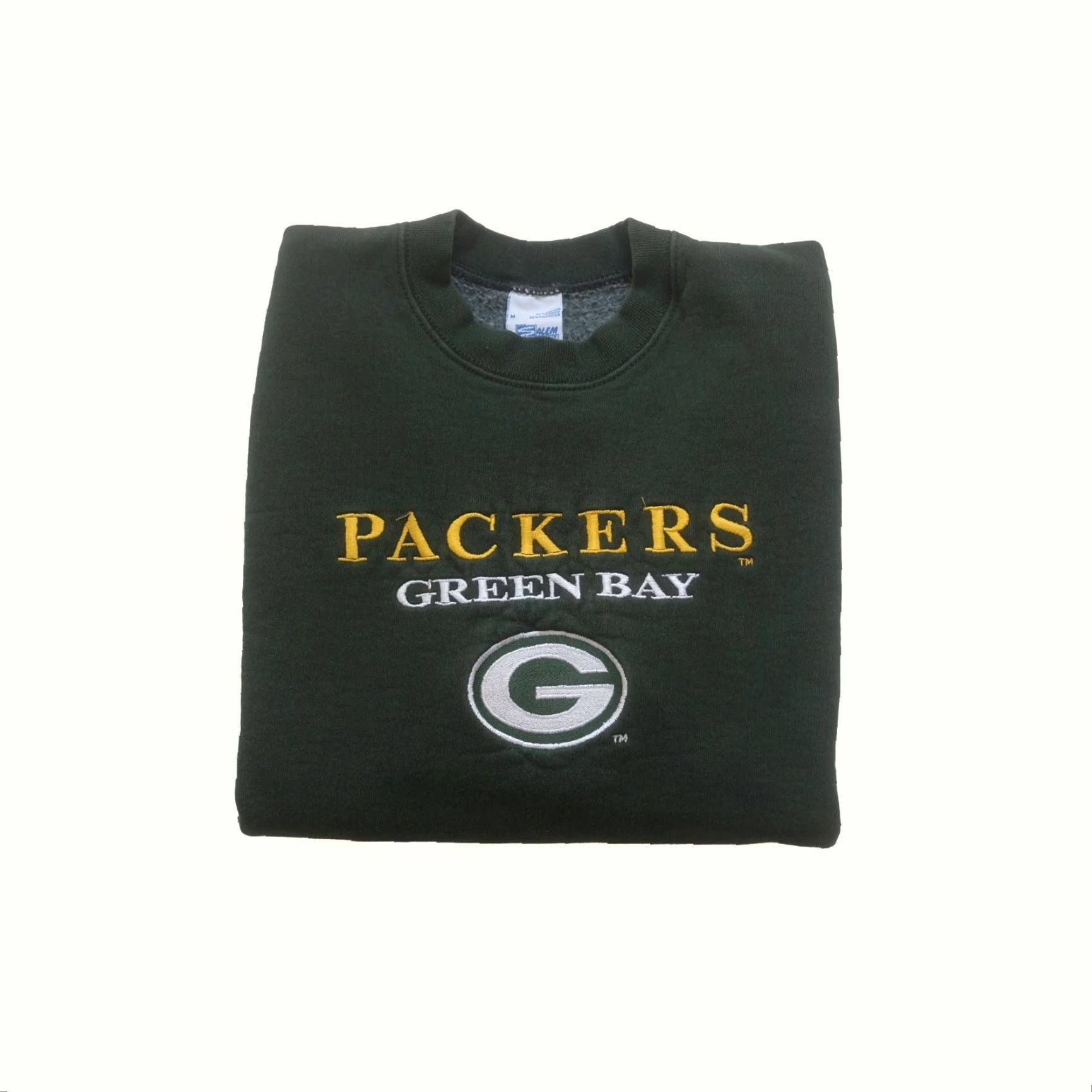 Salem Sportswear VINTAGE NFL VTG 90s RETRO GREEN BAY PACKERS USA MADE SALEM CREW SWEATSHIRT M SIZE GREEN FOOTBALL GRAPHIC PRINT MEN Size US M / EU 48-50 / 2 - 2 Thumbnail