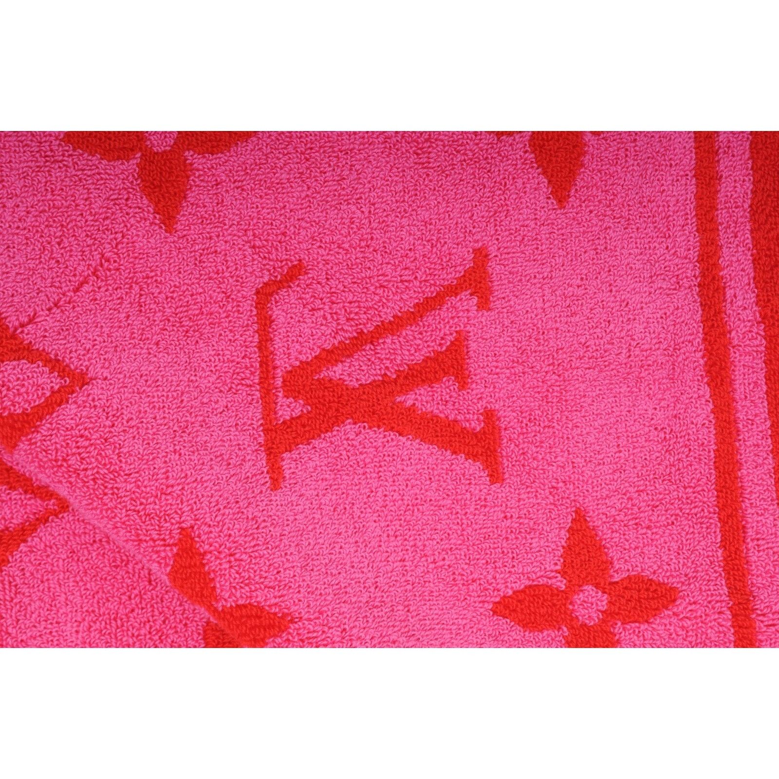 Louis Vuitton Red Pink Drap De Bain Monogram Beach Bath Towel - 01418 Size ONE SIZE - 8 Thumbnail