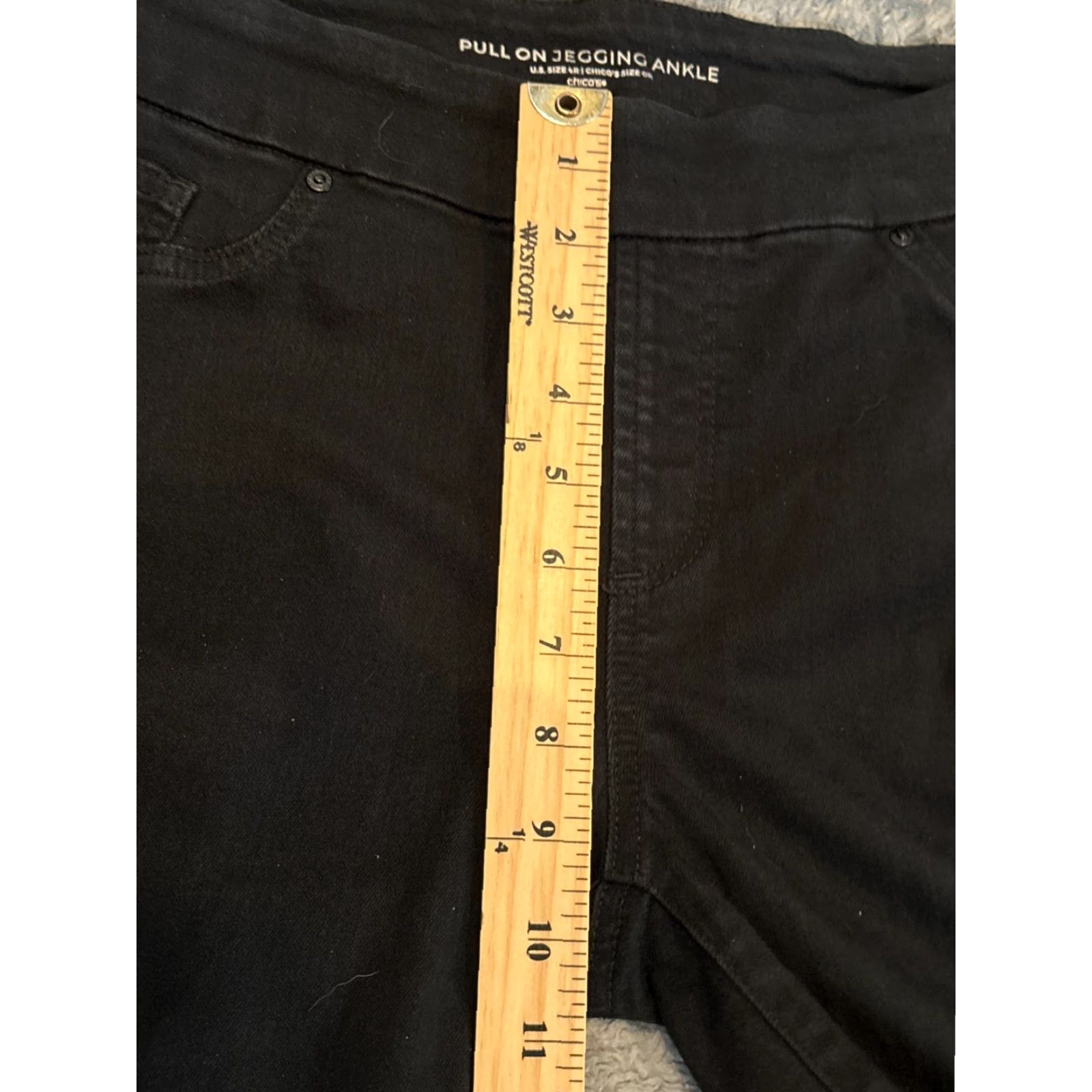Vintage Chico's Pull On Jegging Ankle Jeans Size 0R Black Stretch City Denim Casual 5-Pocket Regular Womens Jeans Size 25" / US 0 / IT 36 - 4 Thumbnail