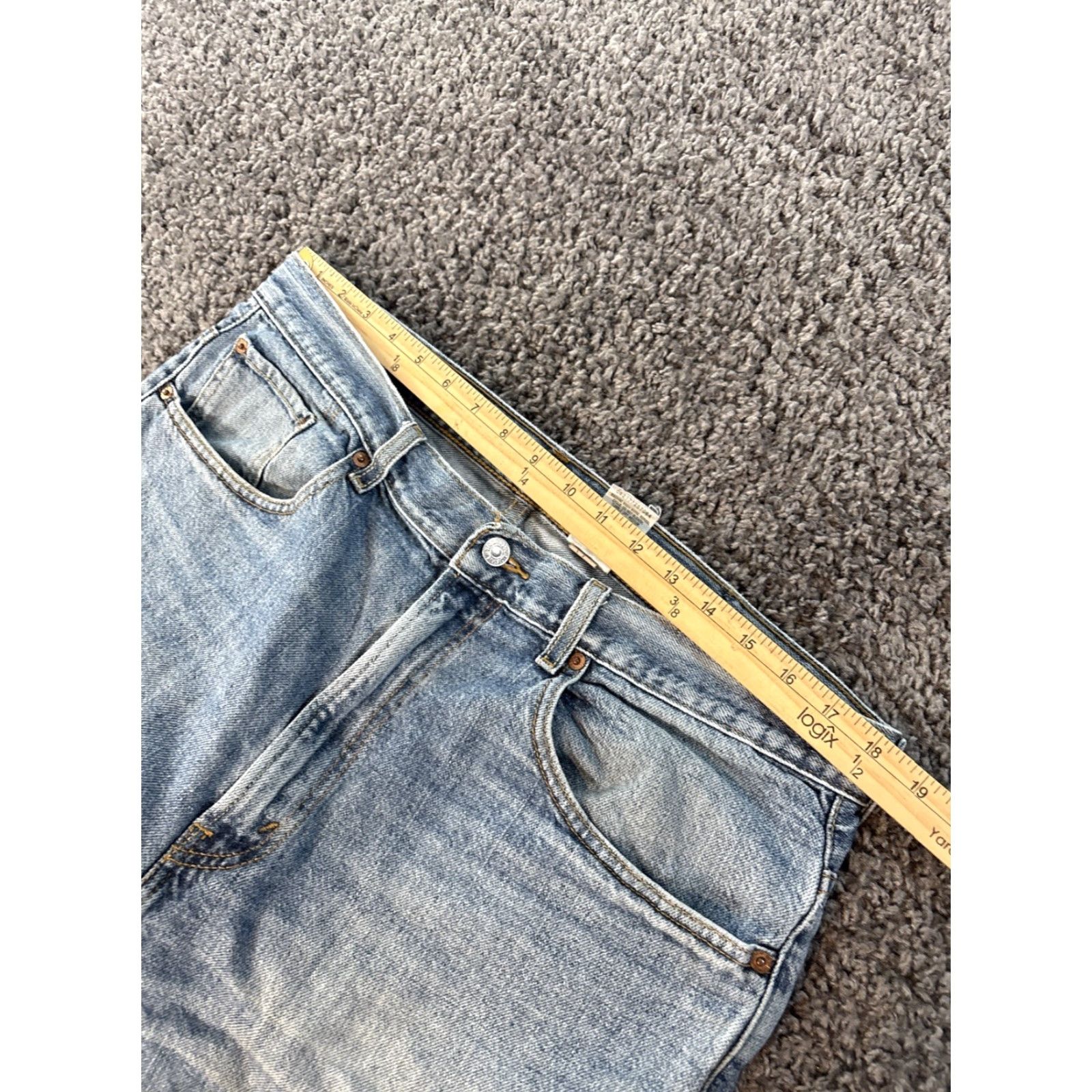 Levi's VINTAGE Levi's 505 Shorts Mens 38 Light Wash Baggy Relaxed Y2K 90s Skate Whiskered Blue Cotton Chino Mens Size US 38 / EU 54 - 5 Thumbnail