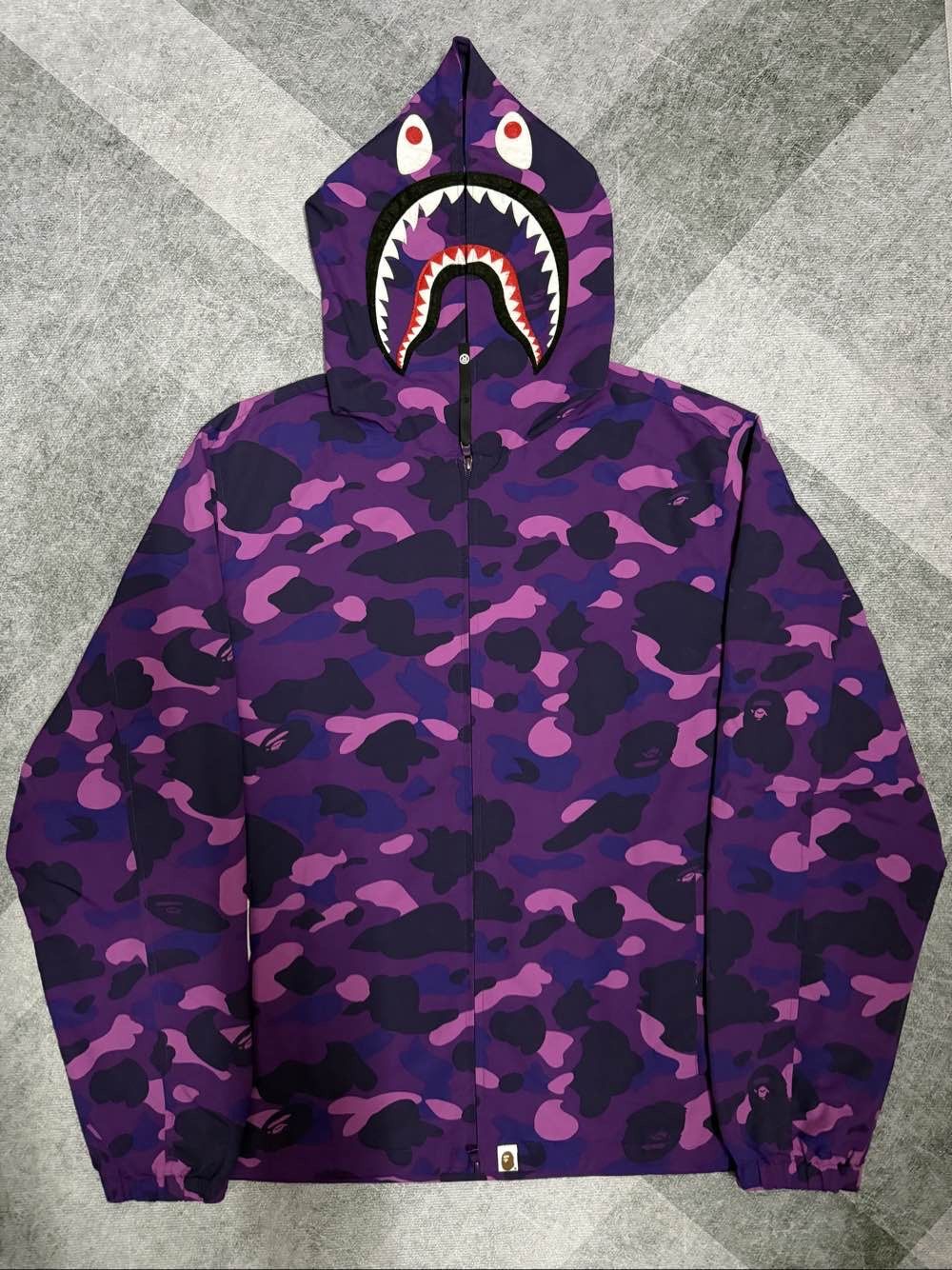 Bape A BATHING APE Purple Camo Shark Jacket Size XL Size US XL / EU 56 / 4 - 1 Thumbnail