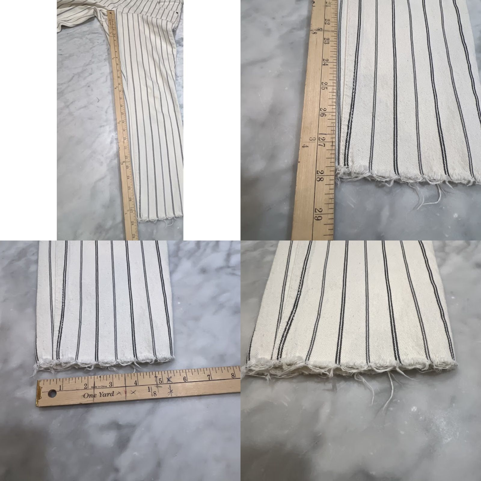 Abercrombie & Fitch VINTAGE Abercrombie Simone High Rise Slim Jeans White Striped 6R 28 Womens Size 28" / US 6 / IT 42 - 10 Thumbnail
